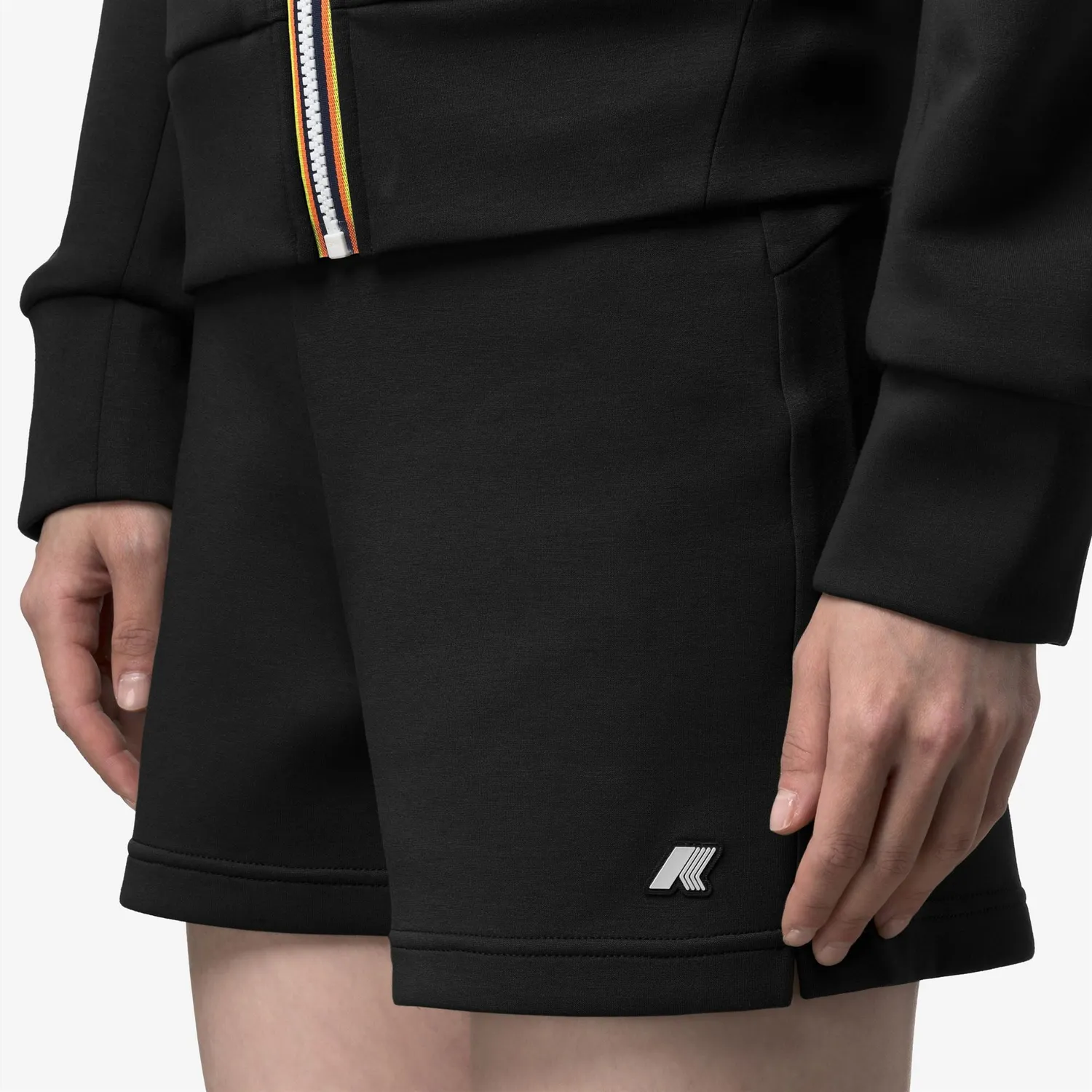K-Way Rikelle pantaloni scurti negri bumbac elastic