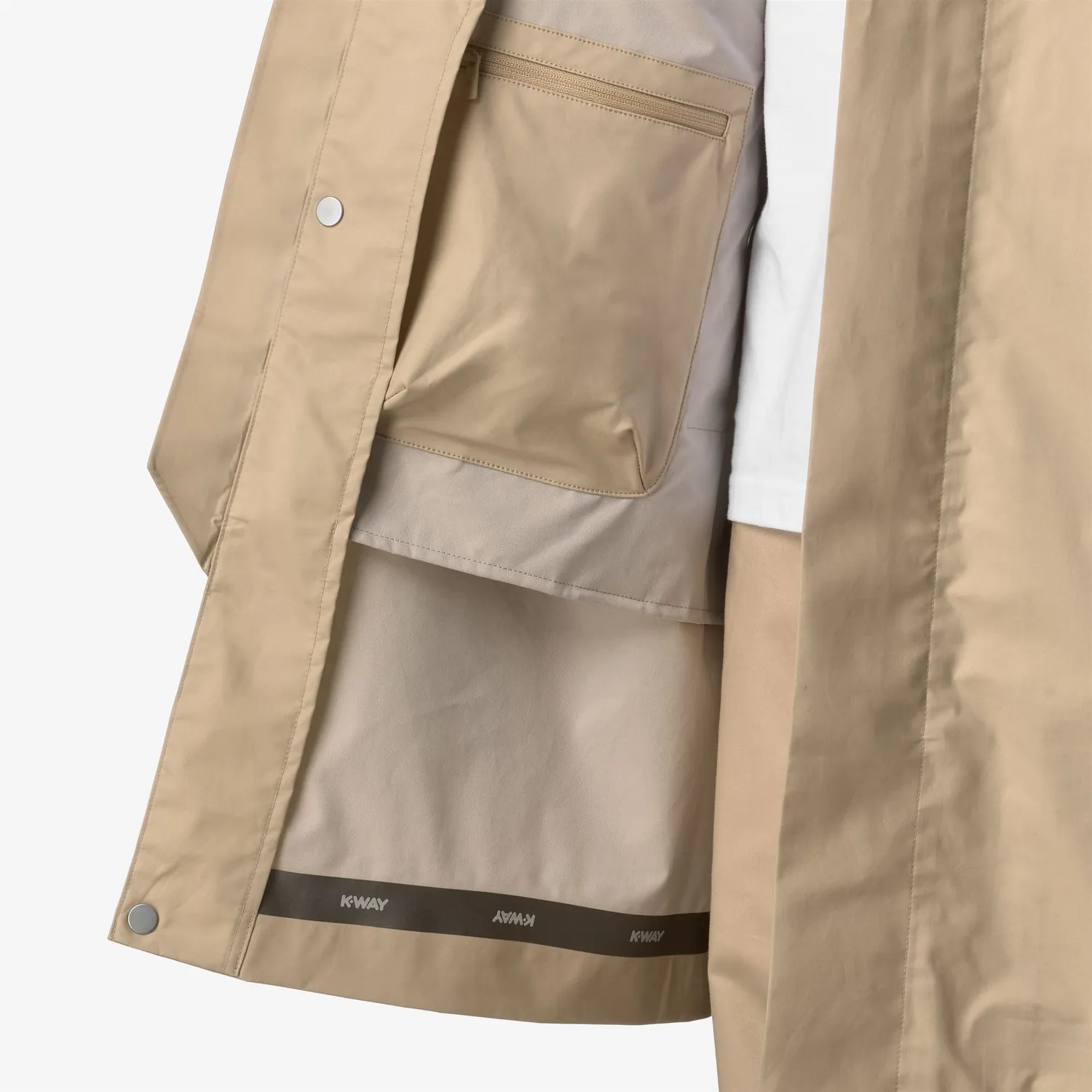 K-Way Poir 3L Poplin palton barbati bej bumbac