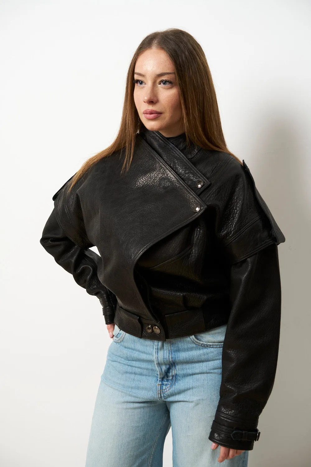 Mareus Midnight Onyx 620 geaca piele dama neagra S-XL