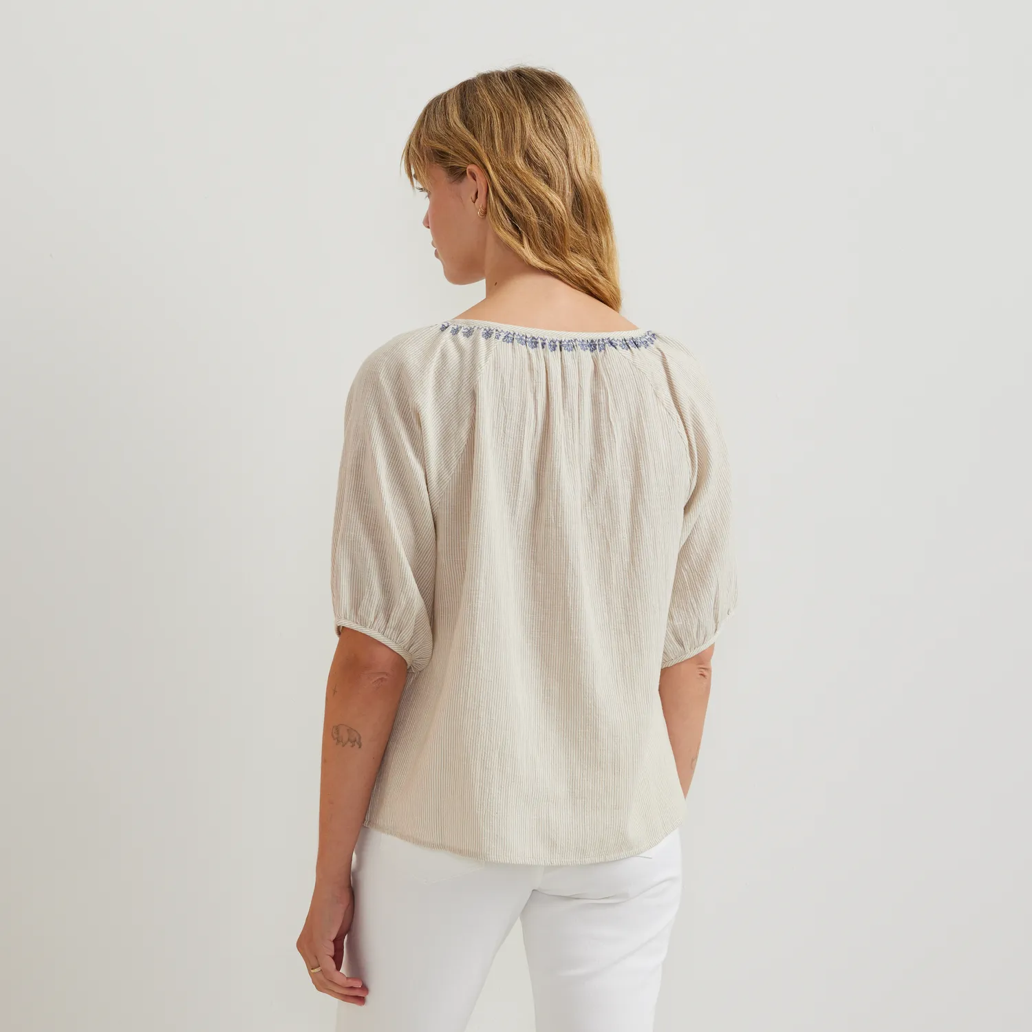 Eddie Bauer Embroidered Trim camasa dama pumice bumbac