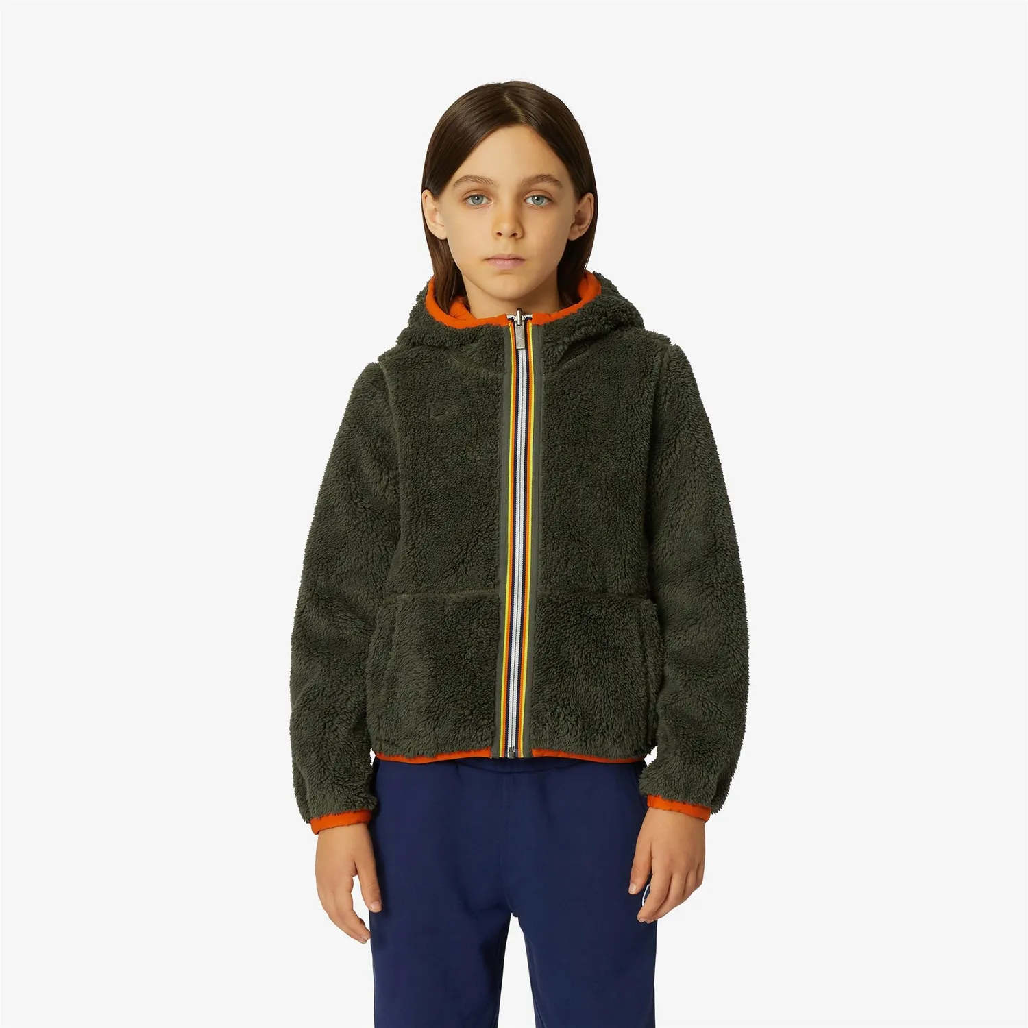 K-Way Jacques Polar Double polar băieți portocaliu reversibil