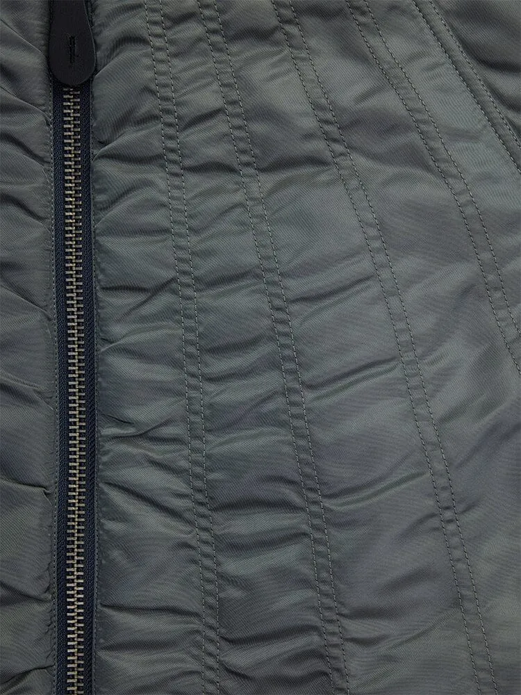 Alpha Industries MA-1 Shirring palton bomber gri matlasat