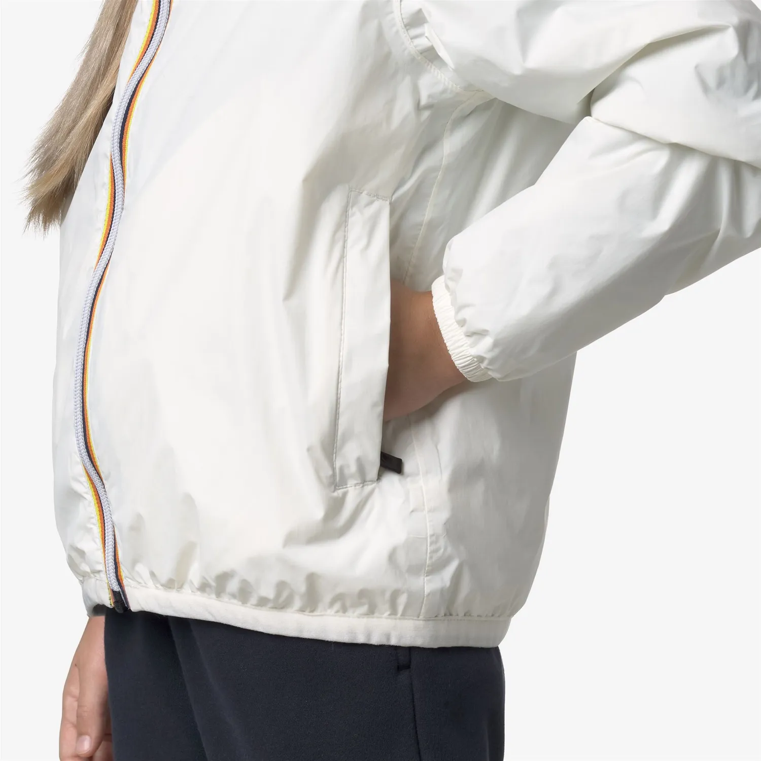 K-Way Le Vrai 4.0 Claude Warm geaca copii White Gardenia impermeabila