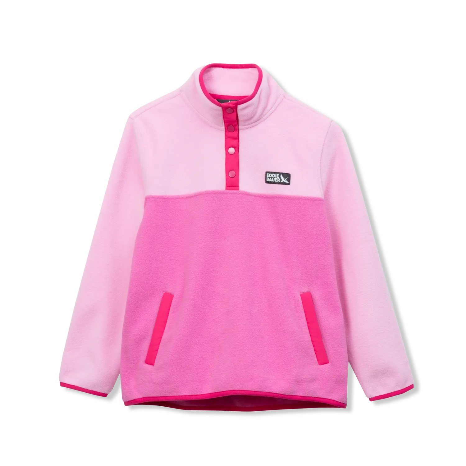Eddie Bauer Quest Fleece Snap Neck pulover Carnation moale