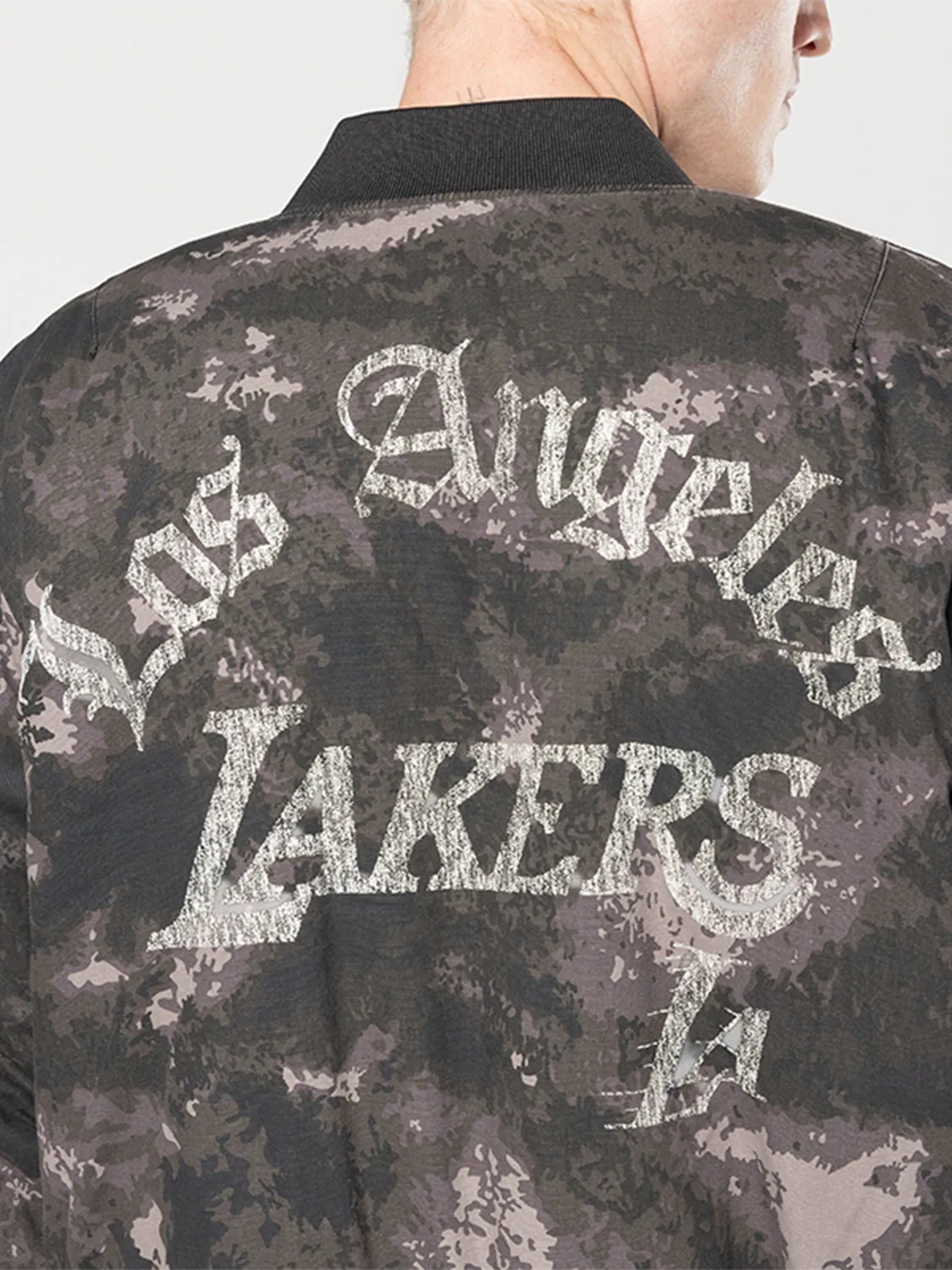 Alpha Industries MA-1 Lakers geacă bomber negru camuflaj