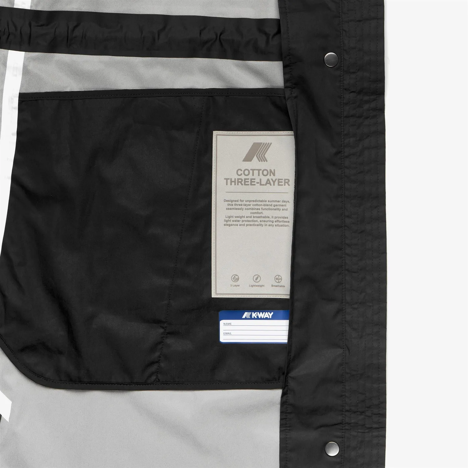 K-Way Barbrein Cotton 3Layers palton damă negru lung