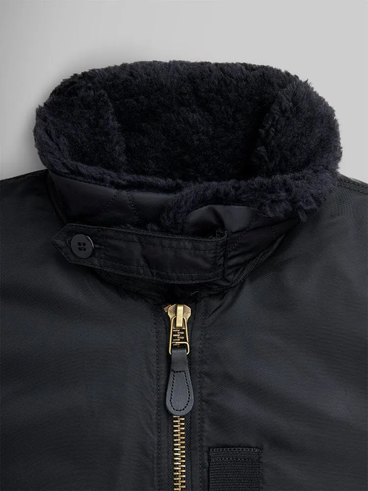 Alpha Industries B-15 Mod geaca bomber negru guler blana