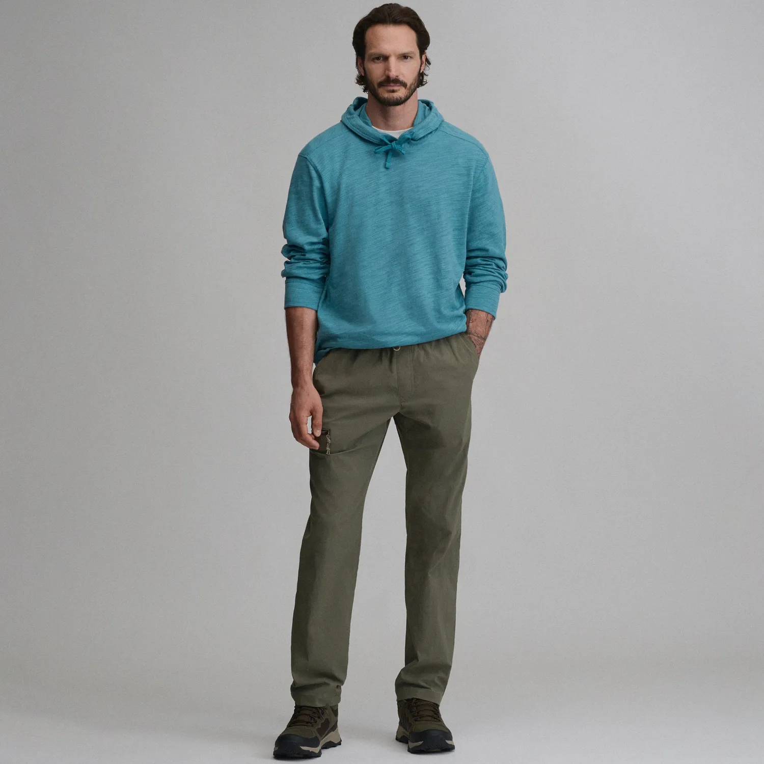 Eddie Bauer Slub Hoodie hanorac bumbac Azure