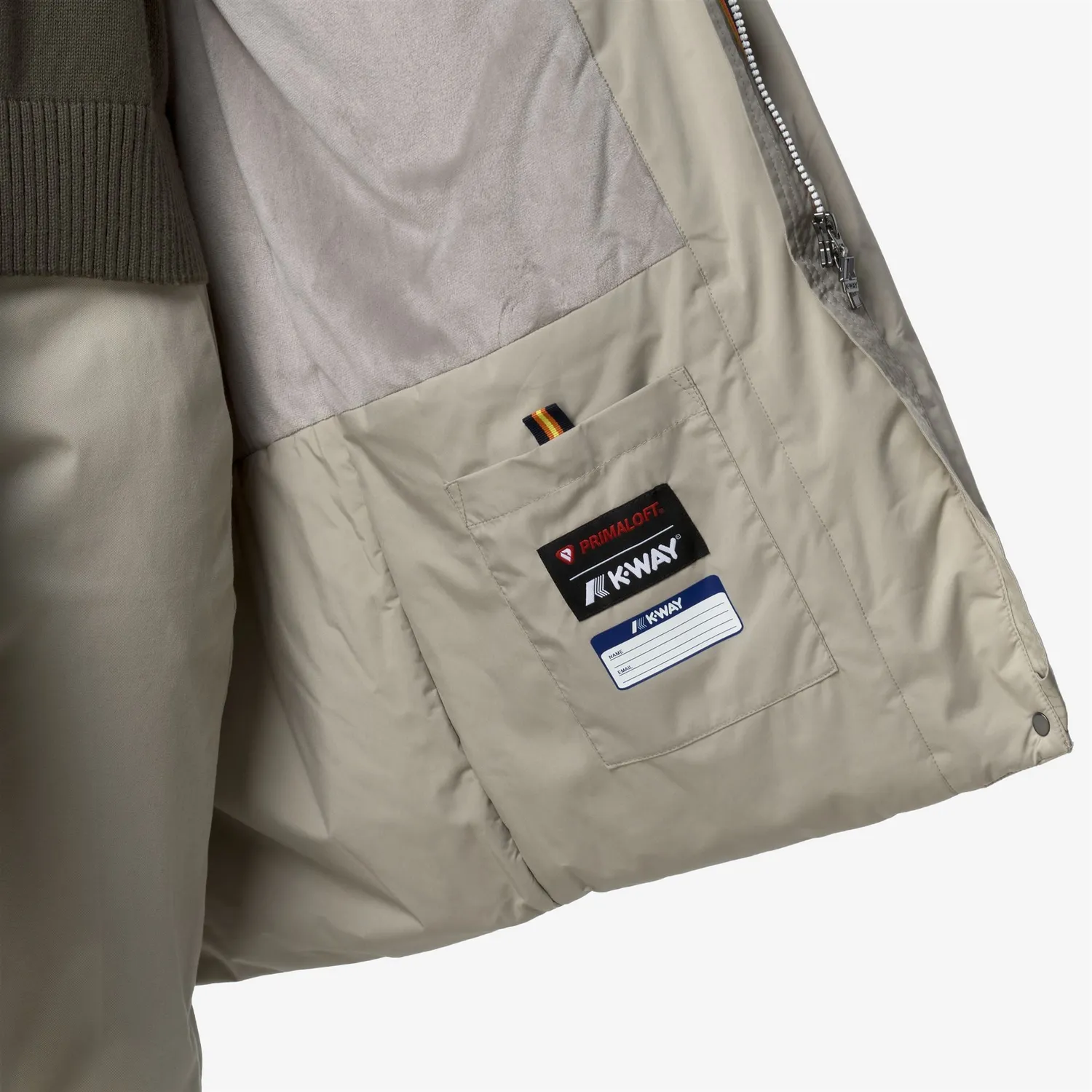 K-Way Sonja Soft Touch palton dama bej lung Primaloft