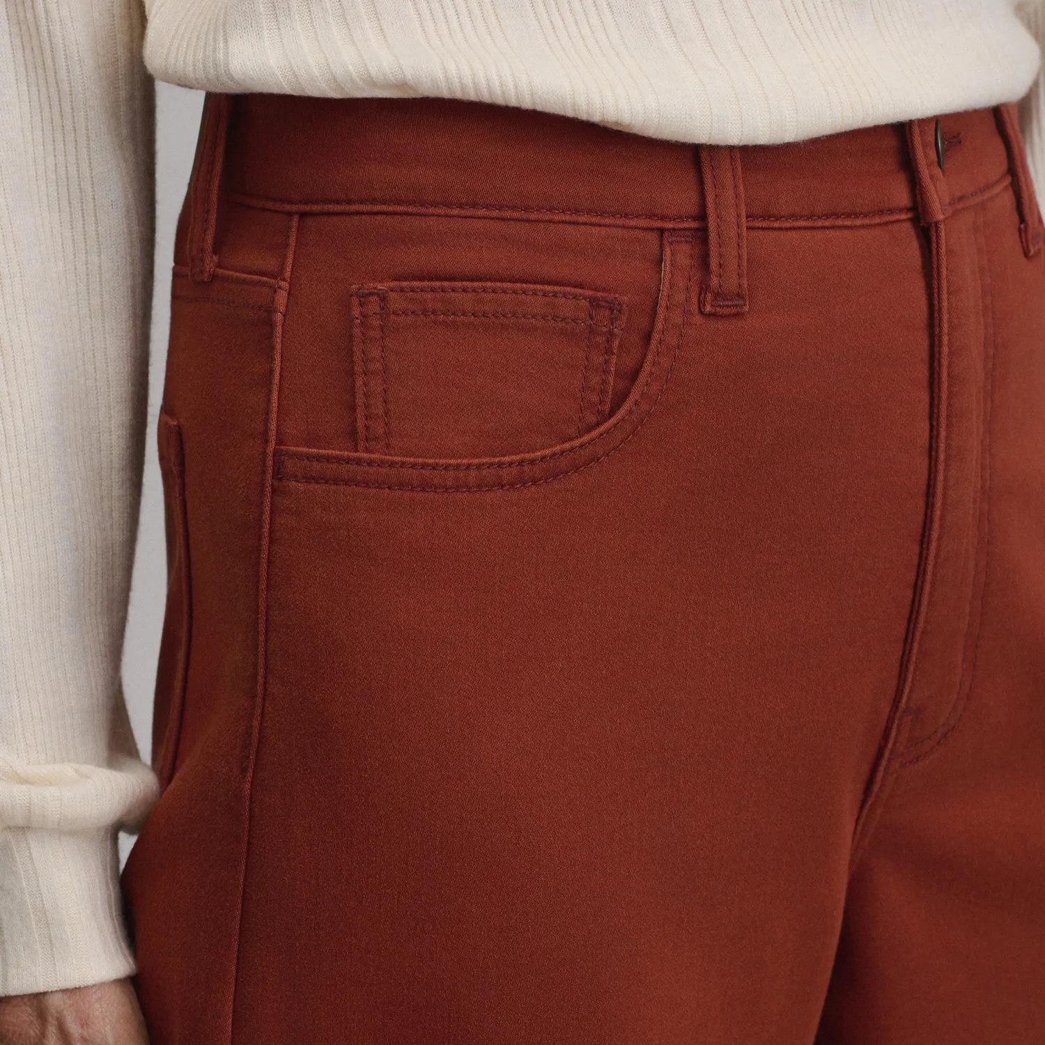 Eddie Bauer Wide-Leg blugi damă Sable talie înaltă