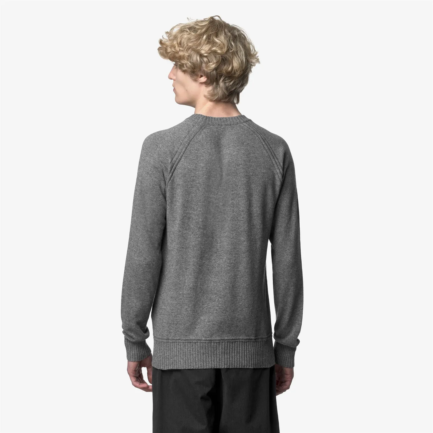 K-Way Sebas Wool Cashmere pulover gri barbati lana cașmir