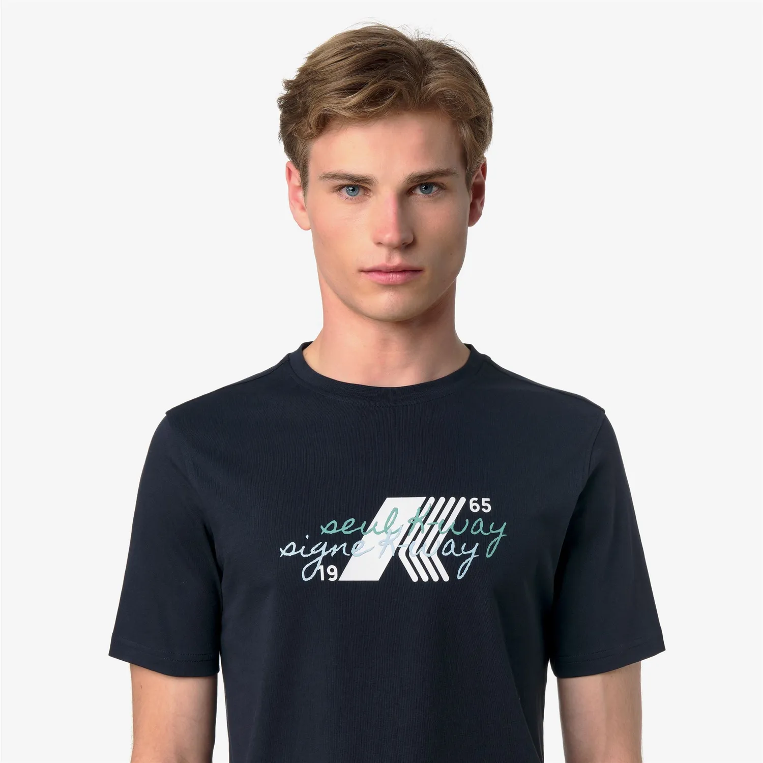 K-Way Odom Jersey tricou barbati albastru bumbac