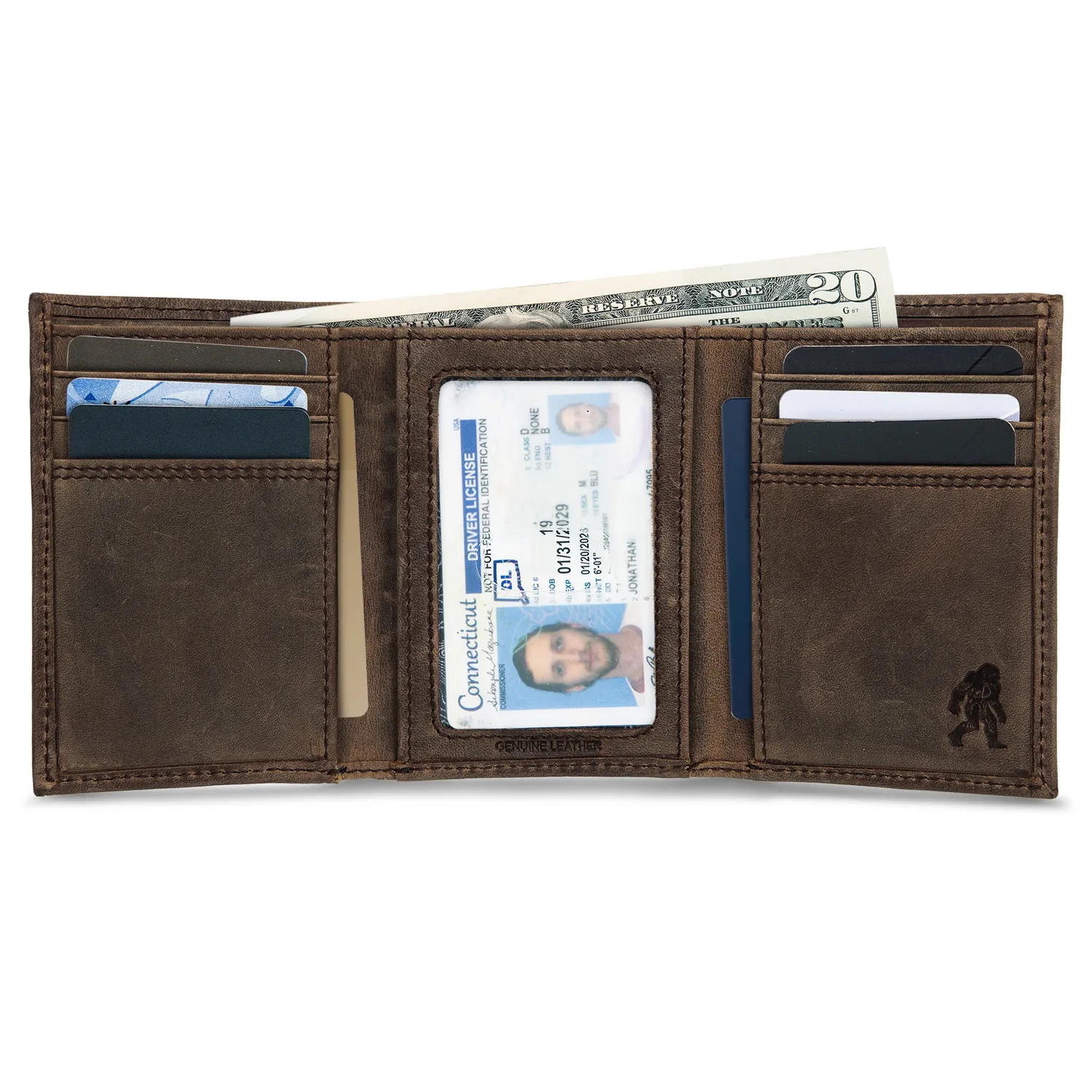 Eddie Bauer Trifold portofel piele Tan RFID