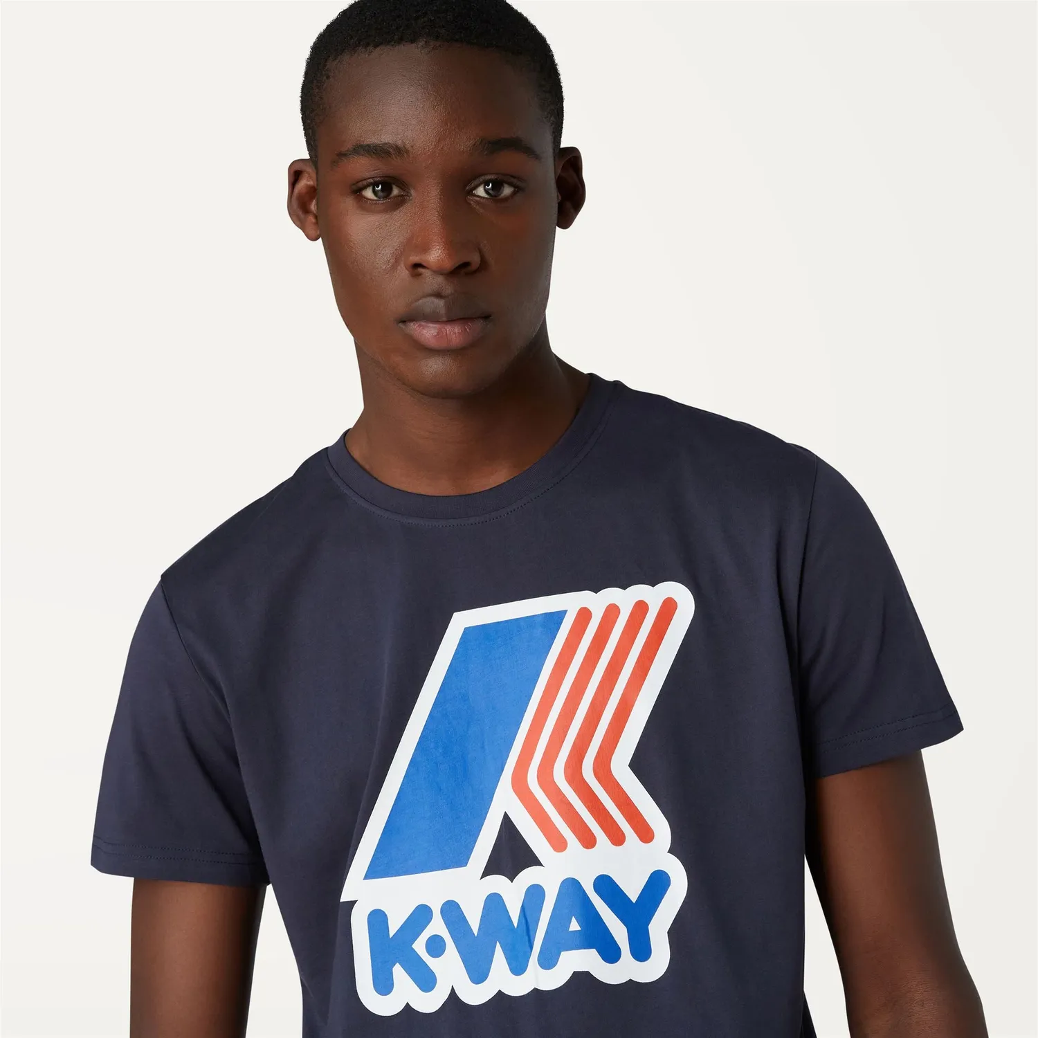 K-Way Pete Macro Logo tricou barbati Blue Depth bumbac