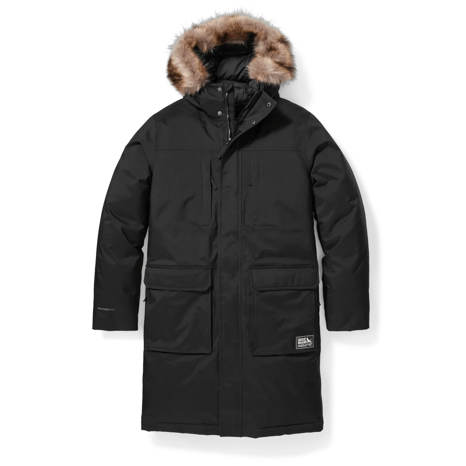 Eddie Bauer Superior Down palton barbat Negru puf lung