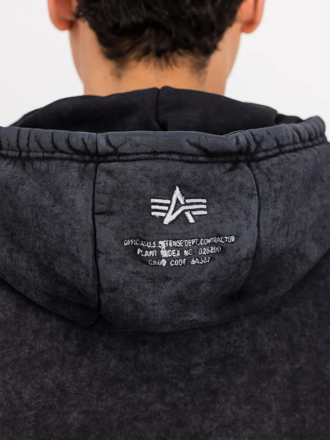Alpha Industries Acid Logo hanorac negru fleece gros 450g