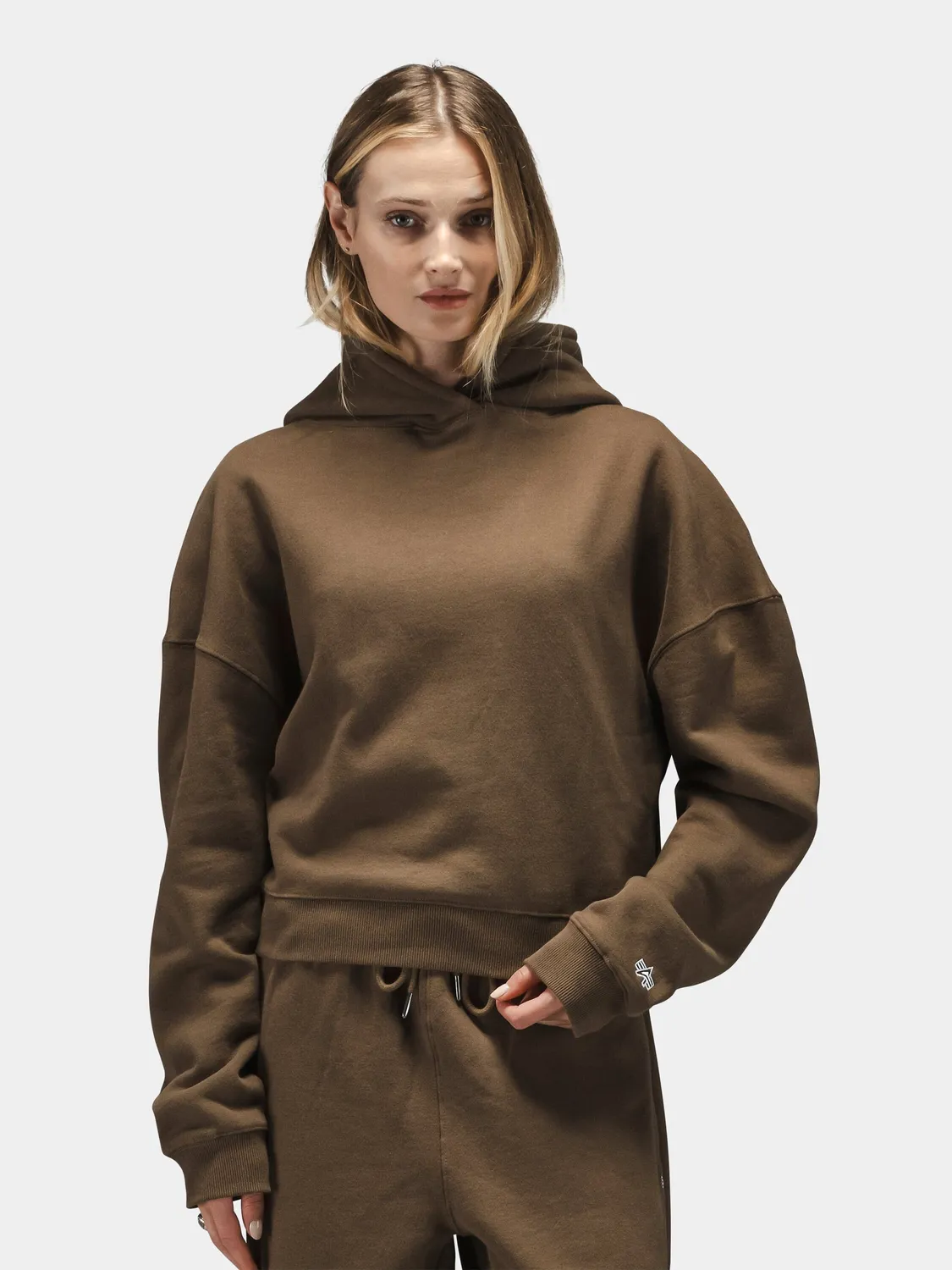 Alpha Industries Essential hanorac cropped dama negru