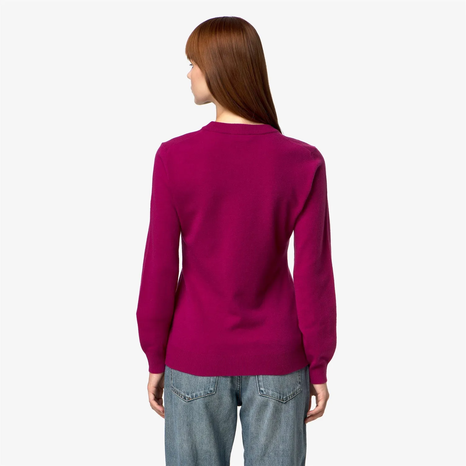 K-Way Atiba pulover damă fuchsia lână merinos
