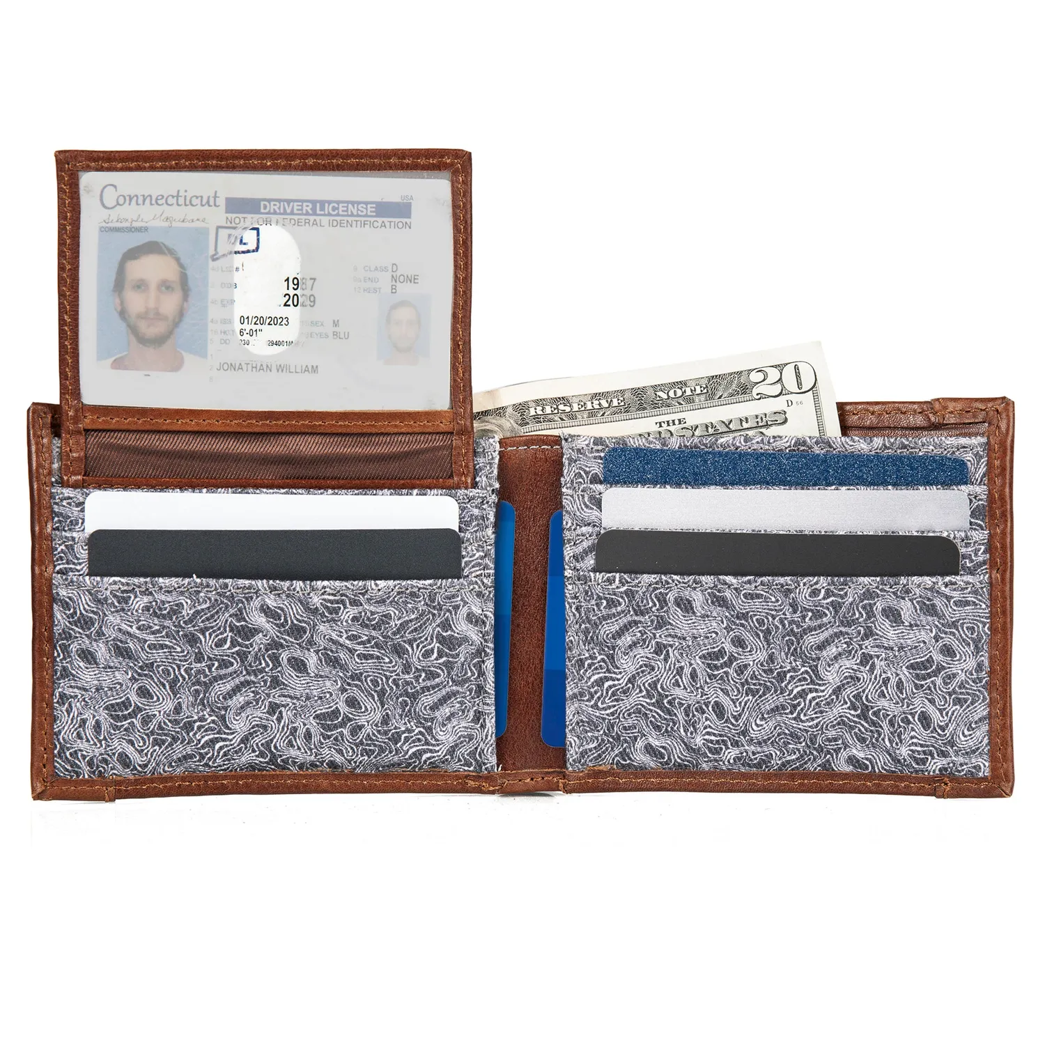 Eddie Bauer Pioneer portofel barbati piele gri