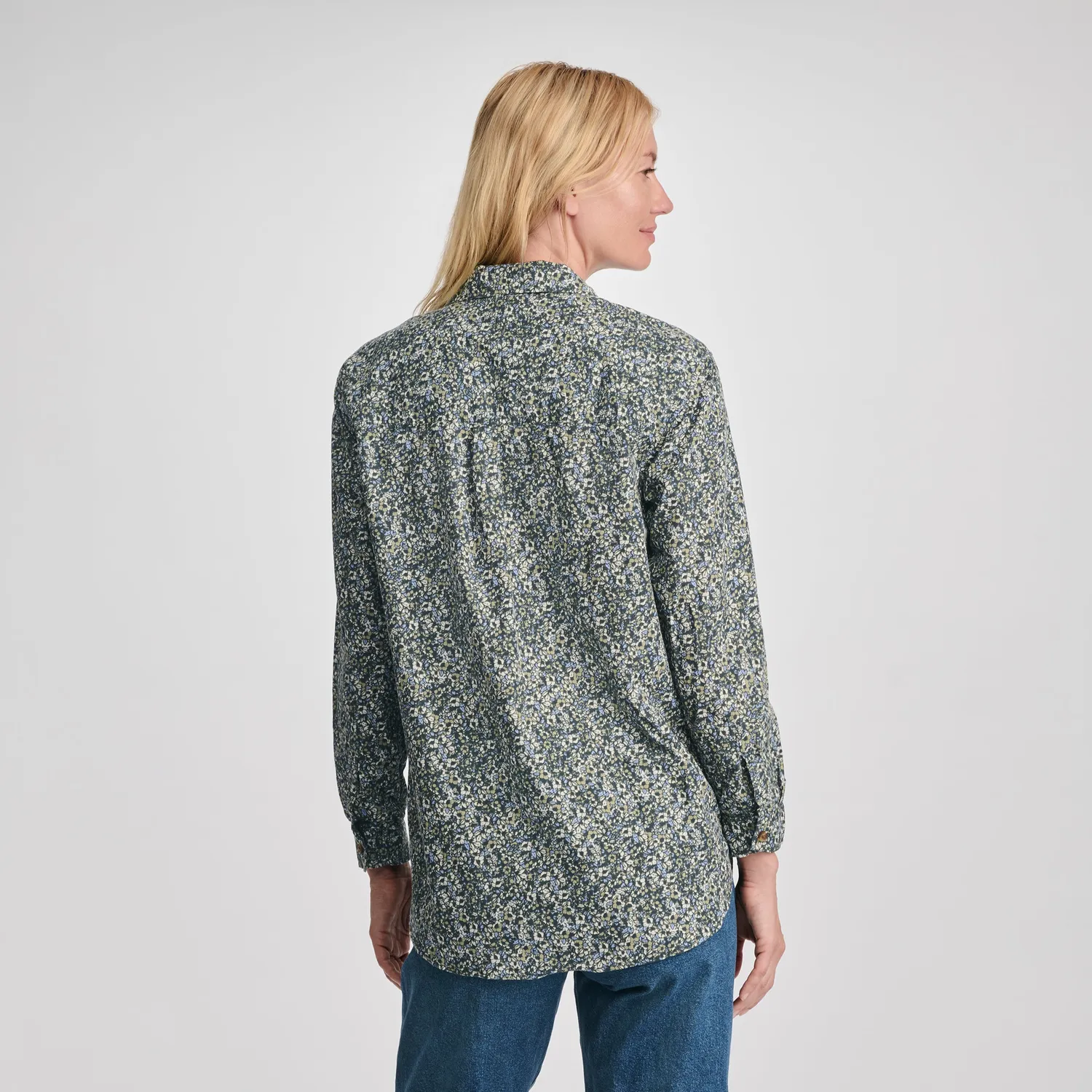 Eddie Bauer Poplin camasa dama albastru deschis relaxata