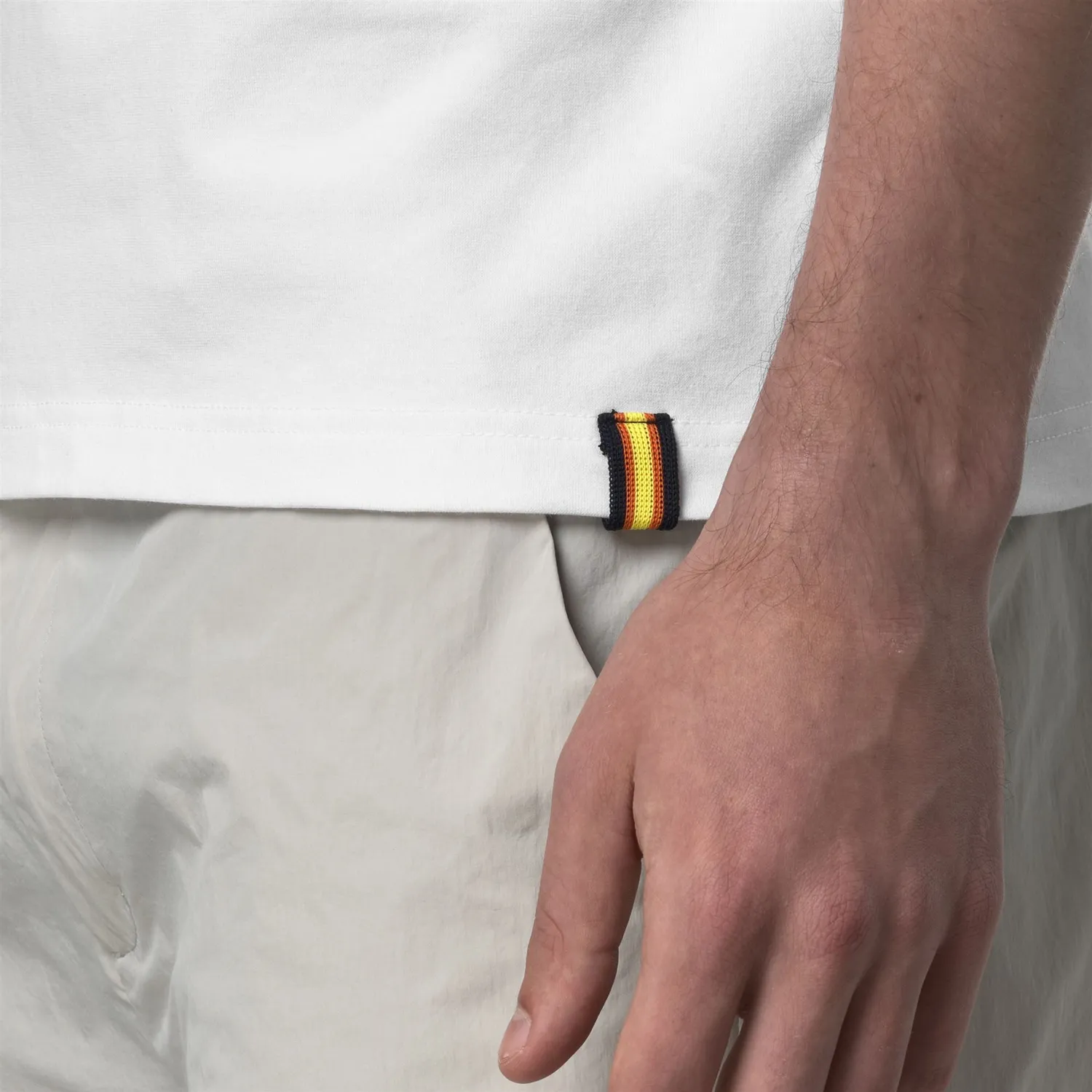 K-Way Vincelle polo barbati alb din bumbac stretch