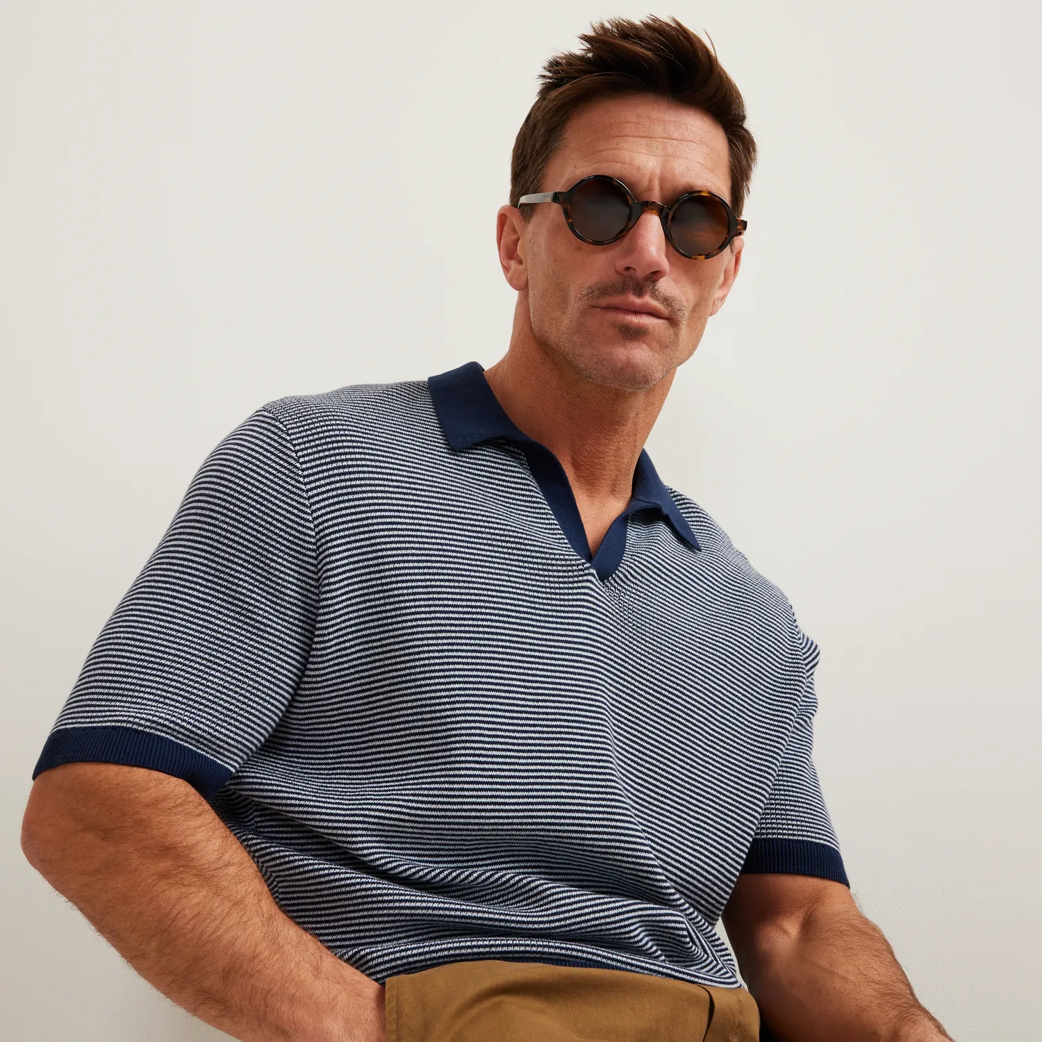 Eddie Bauer Polo Sweater tricou polo bleumarin cu dungi