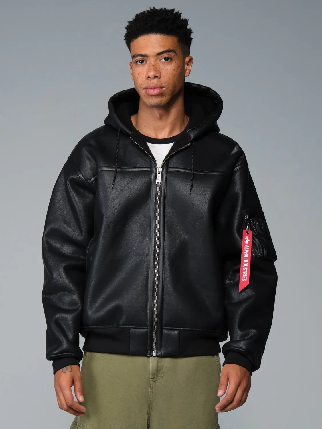 Alpha Industries MA-1 Hooded geaca bomber negru cu gluga