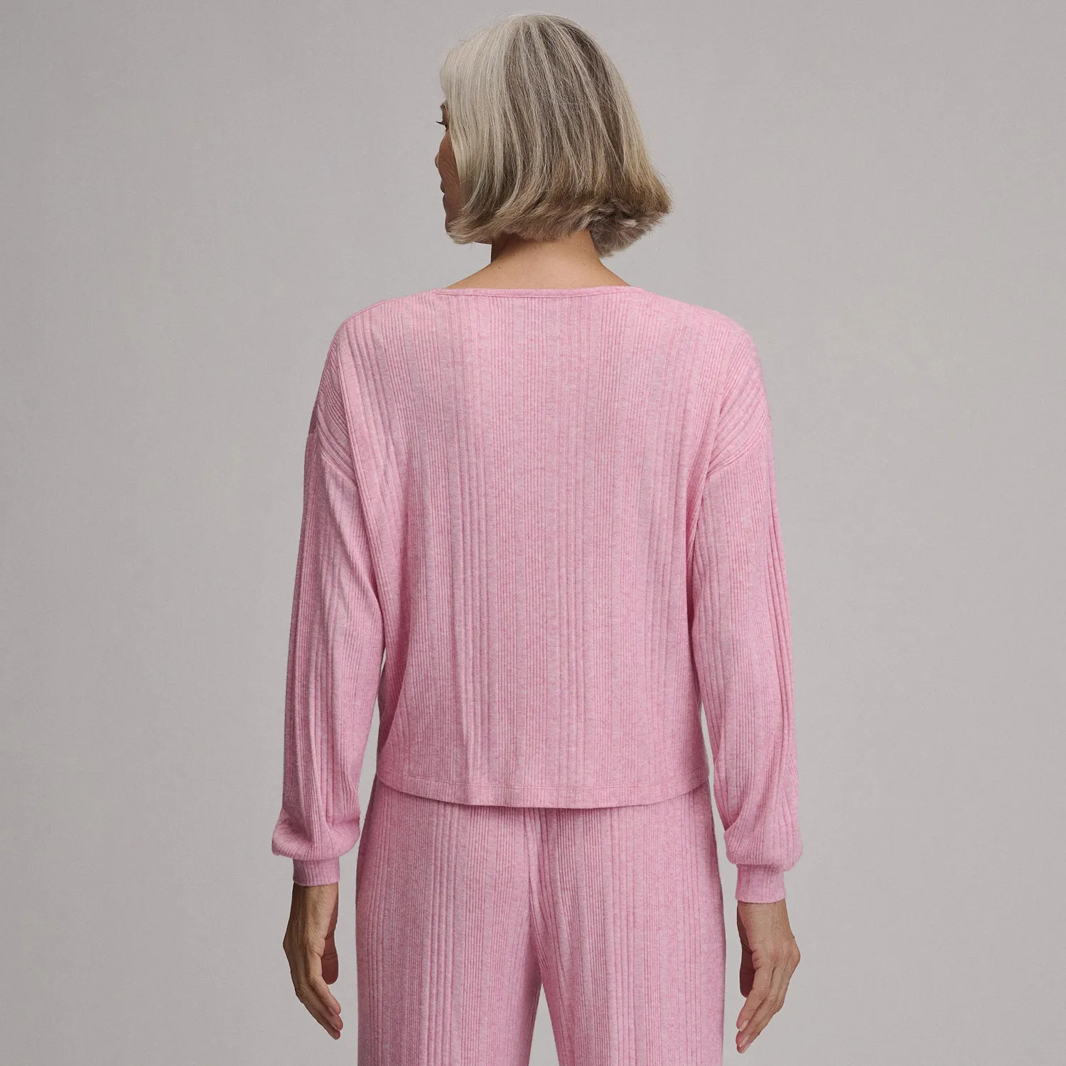 Eddie Bauer Cozy Rib Crew bluză gri deschis caldă