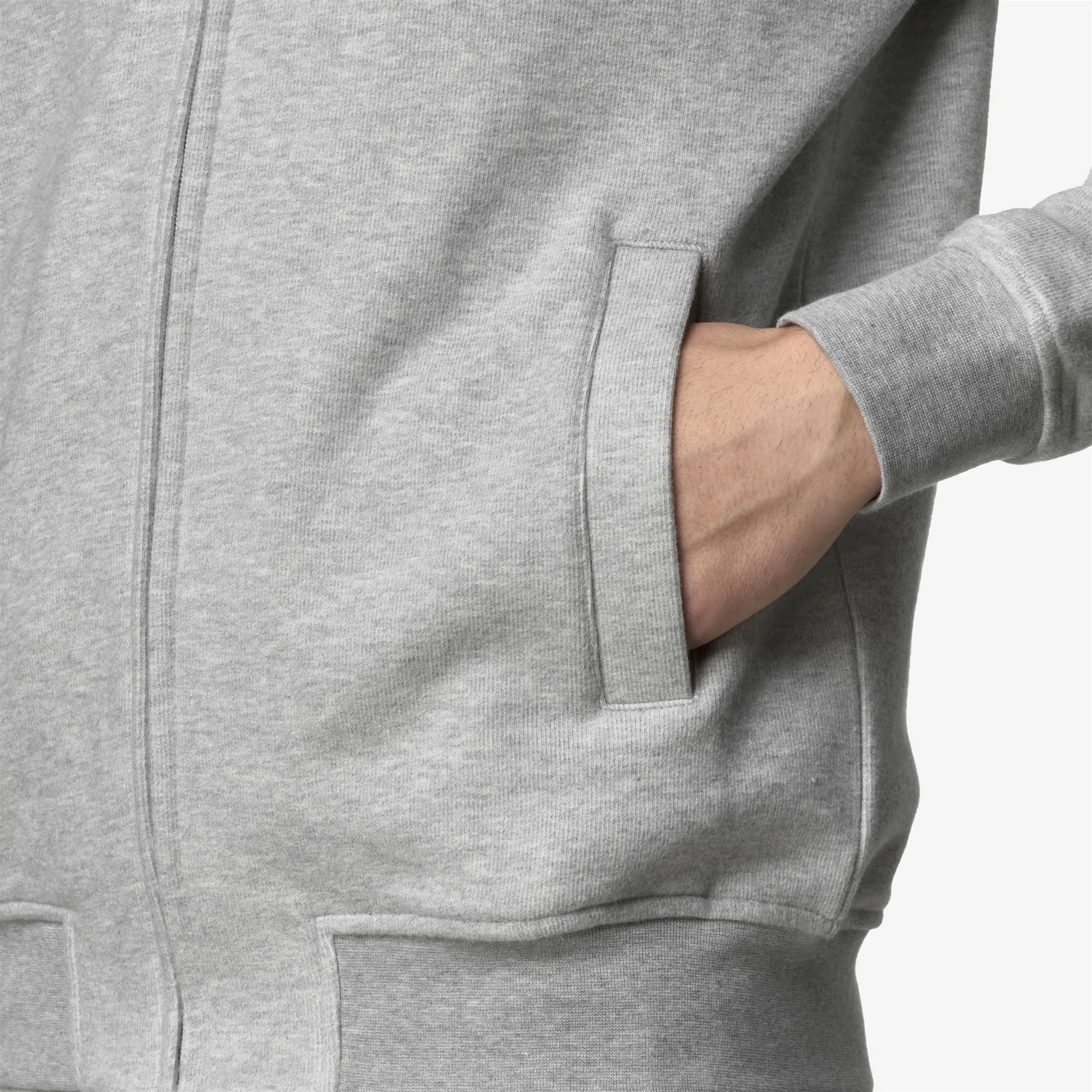 K-Way Anthony Heavy Fleece hanorac barbati gri melanj bumbac