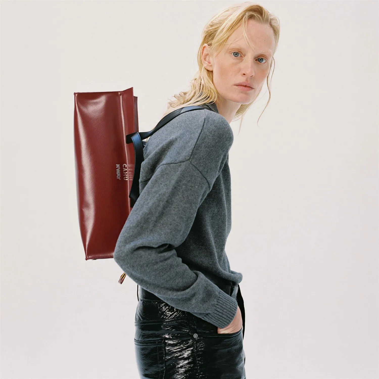 K-Way Mamie Baguette geanta rosie PVC piele