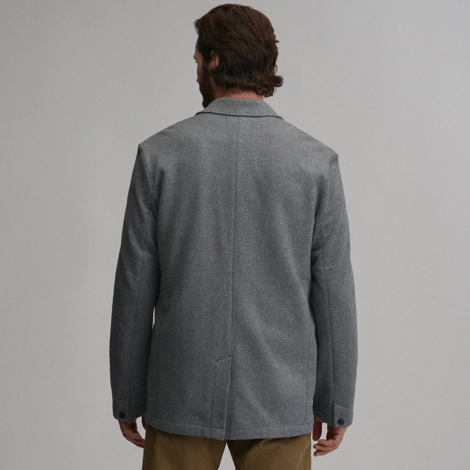 Eddie Bauer Knit Blazer sacou barbati gri calduros