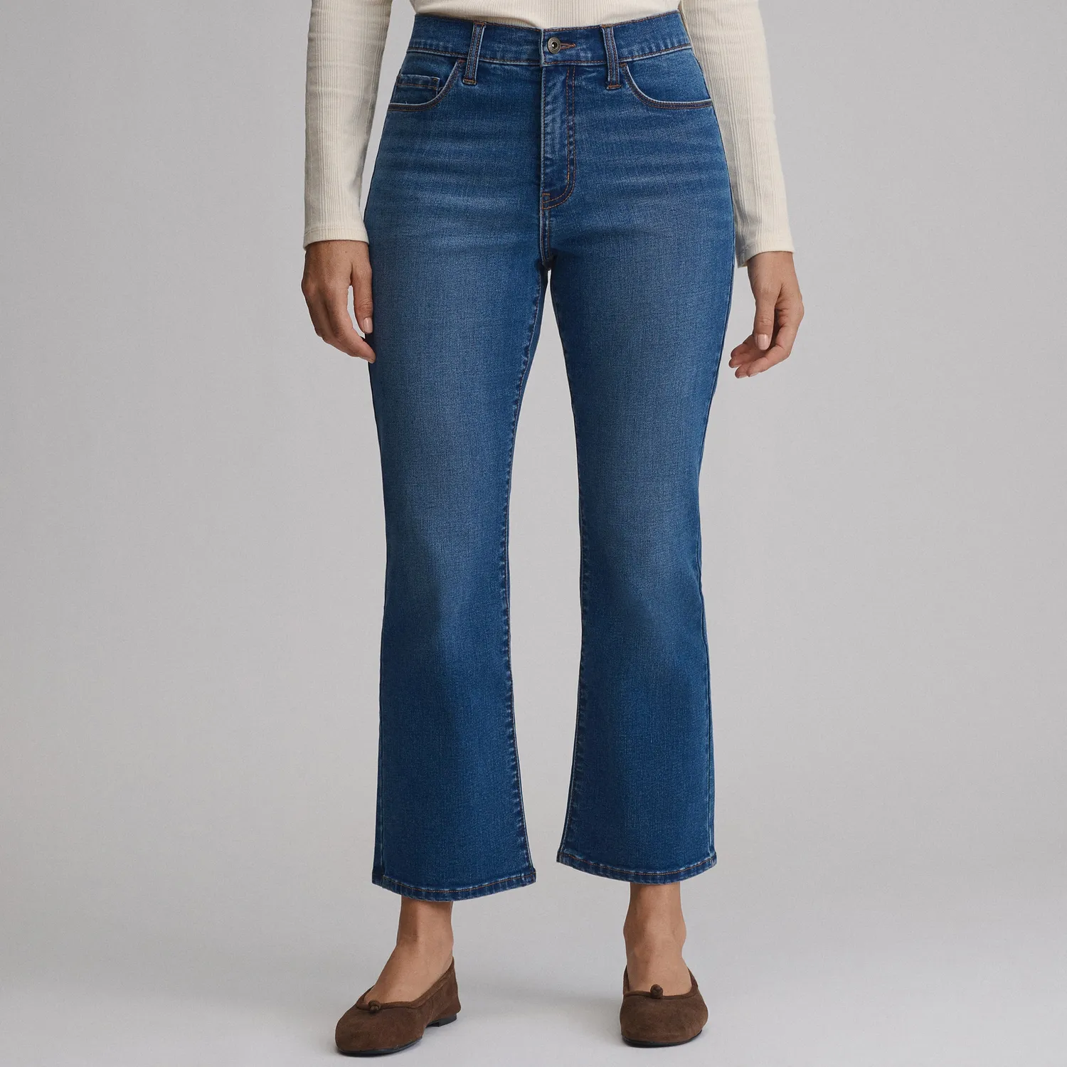Eddie Bauer Venture Stretch Kick-Flare blugi Misty Blue elastici