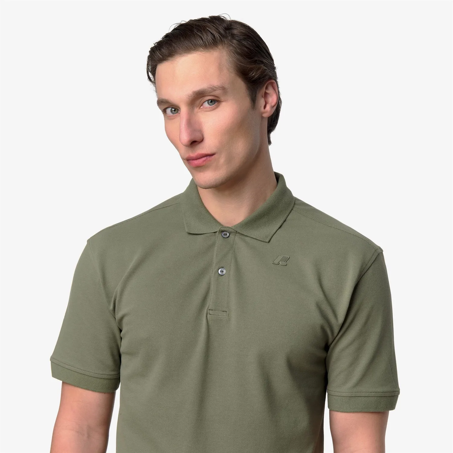 K-Way Simor polo barbati verde lichen bumbac elastic