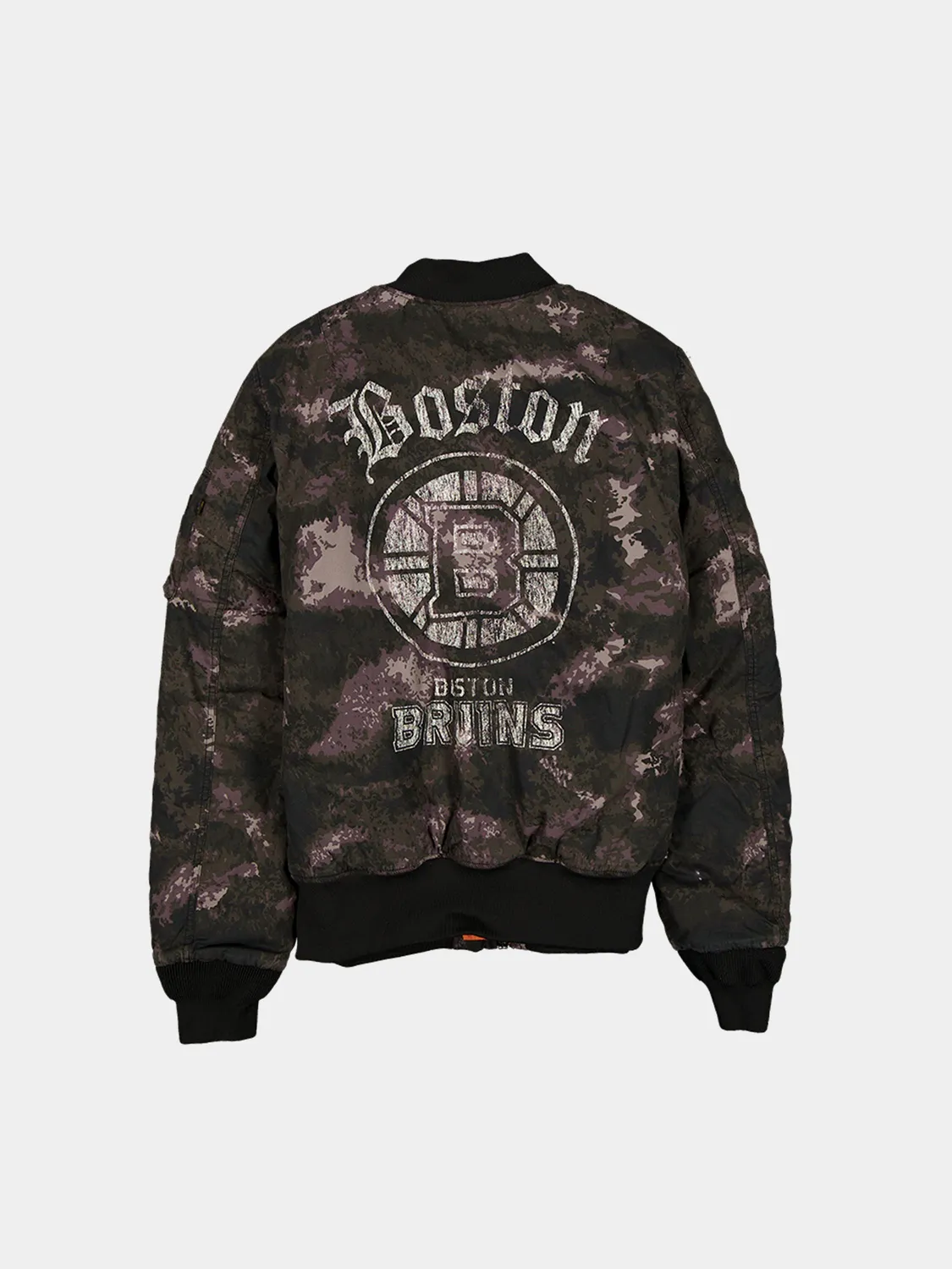 Alpha Industries MA-1 Boston Bruins geacă bomber neagră camo