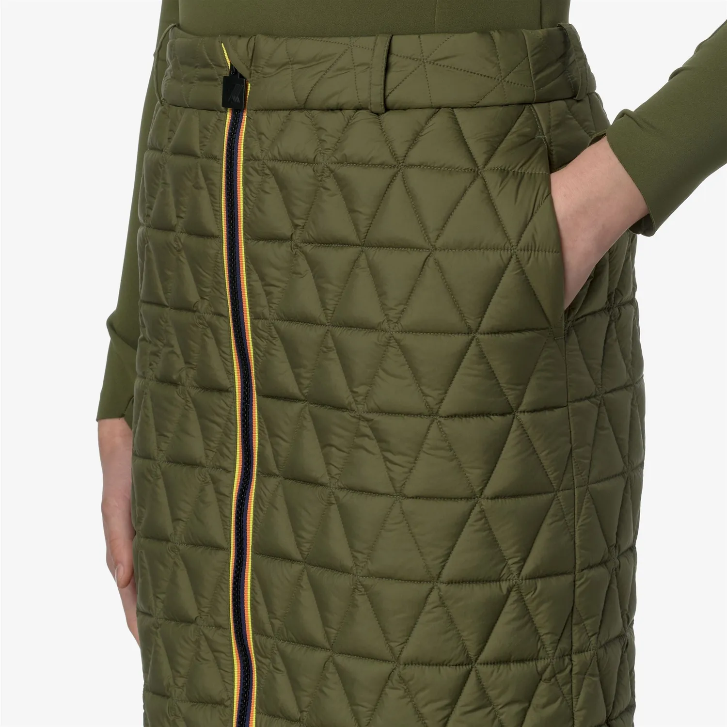 K-Way Tech Thermo Light Maralie fusta lunga Green Winter matlasata