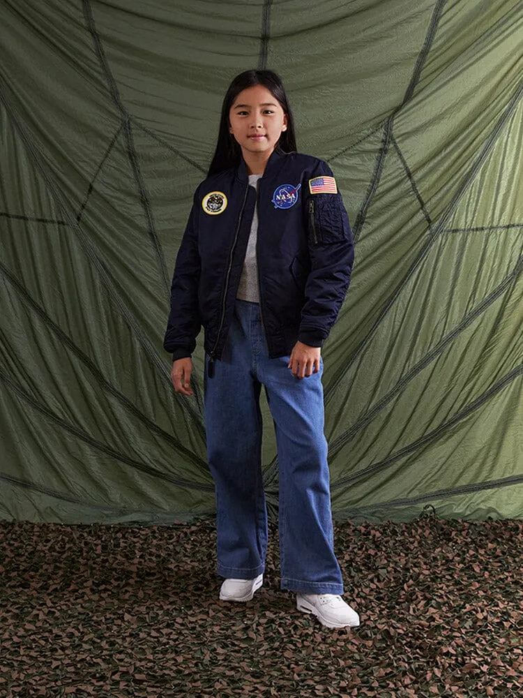 Alpha Industries Youth NASA MA-1 bomber albastru replica