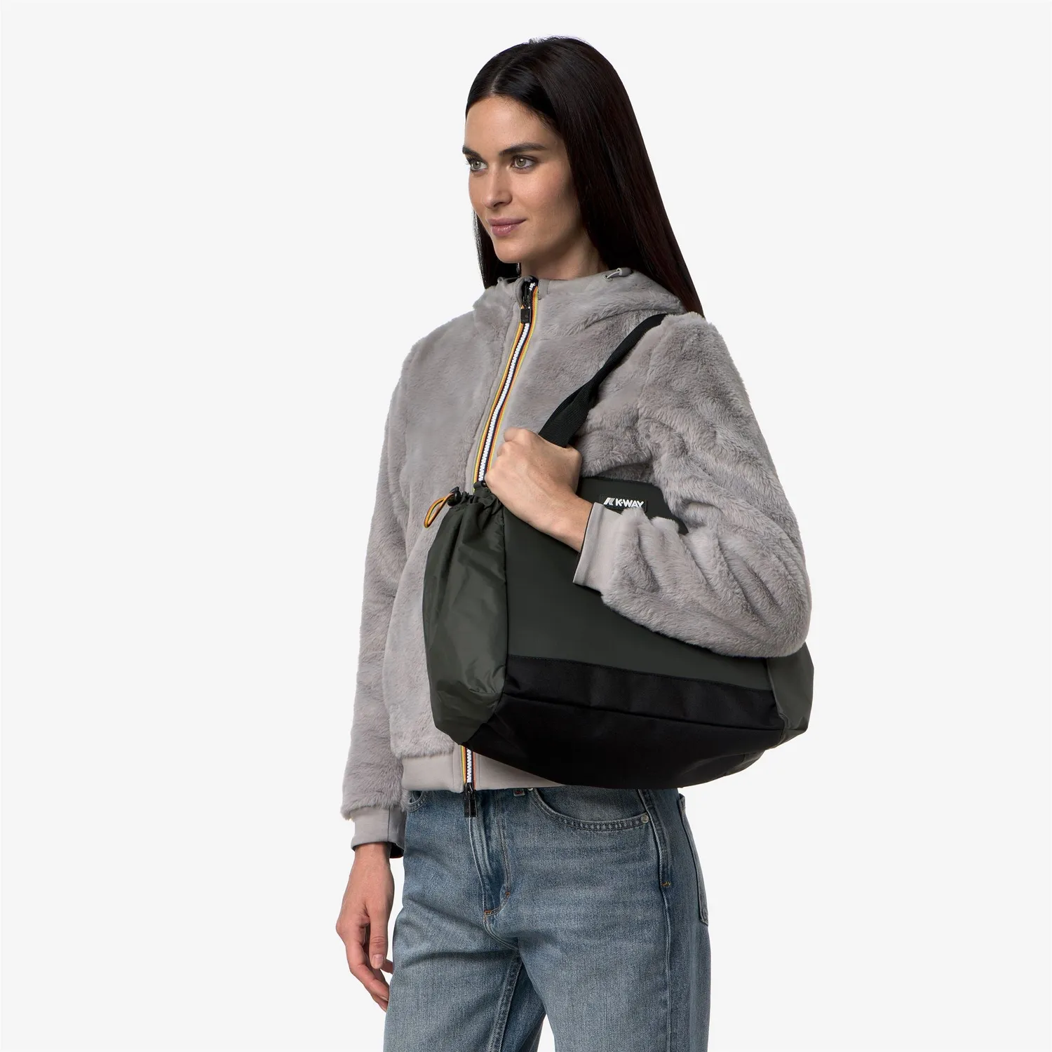 K-Way Aisy geantă shopper verde impermeabilă