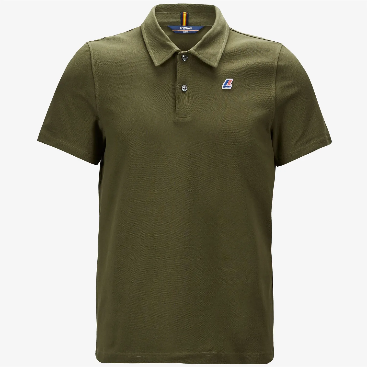 K-Way Gregoire Tape polo bărbați verde militar bumbac