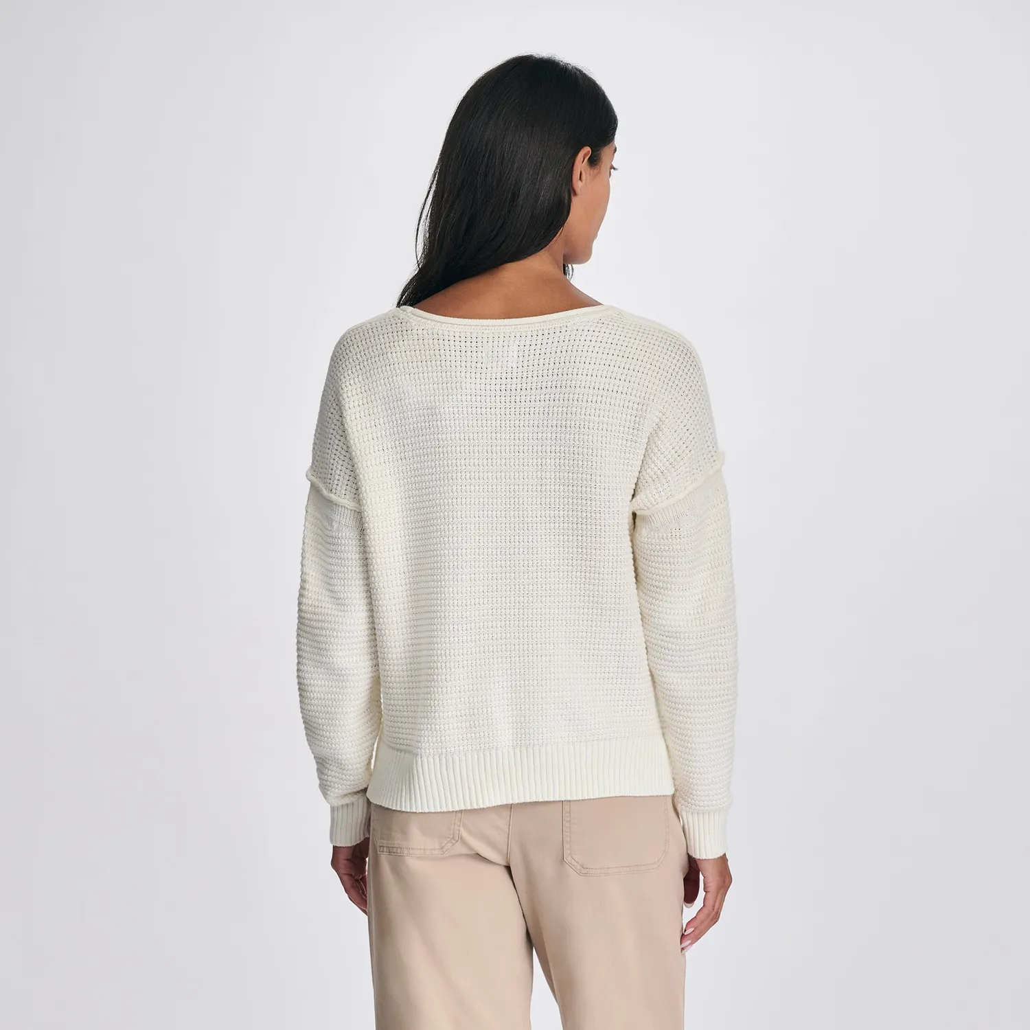 Eddie Bauer Roll Neck pulover dama Cream cu guler rulat