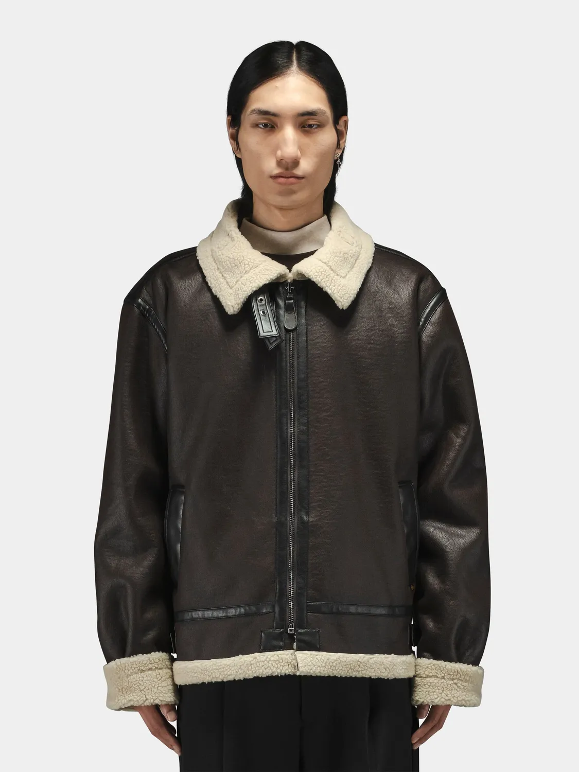 Alpha Industries Mouton B-3 geacă aviator neagră groasă
