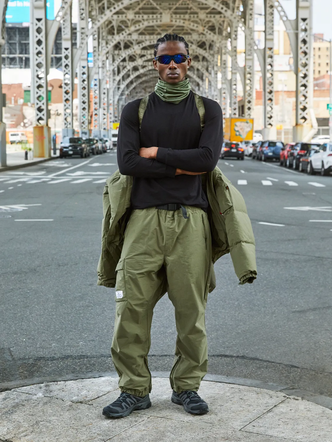 Alpha Industries Long Puffer parka verde puf rezistenta la apa
