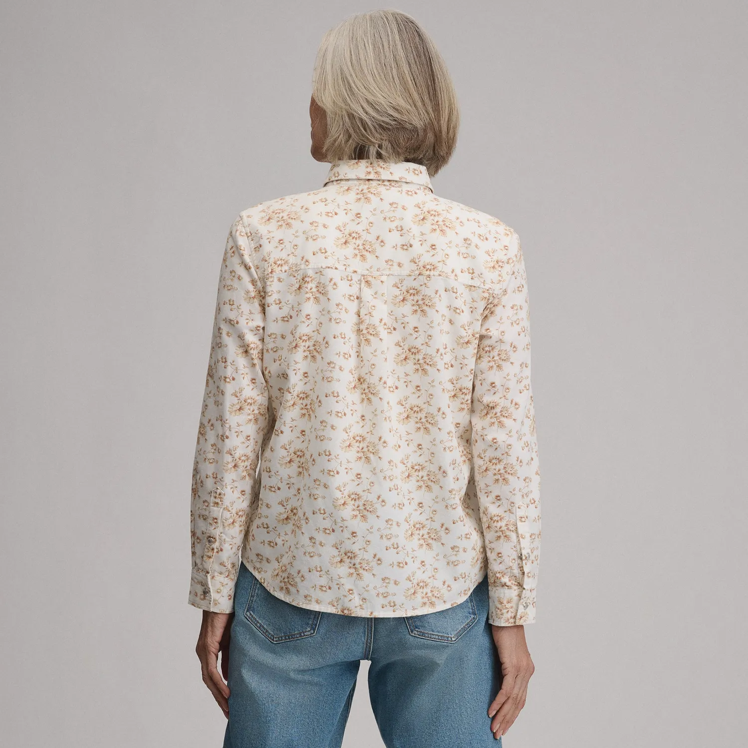 Eddie Bauer cămașă damă western ivory lungă