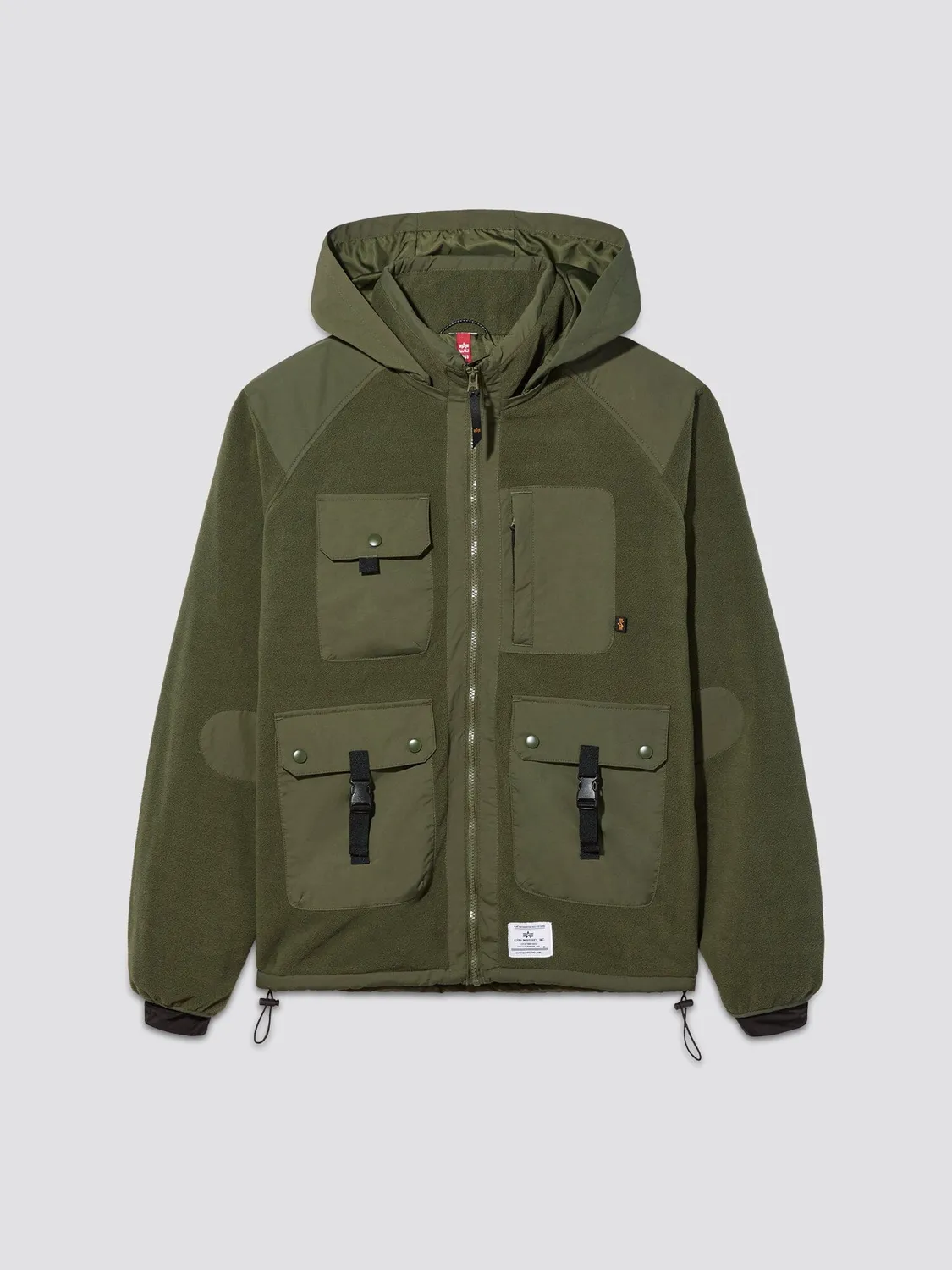 Alpha Industries Mixed Media hanorac polar Dark Green cu gluga