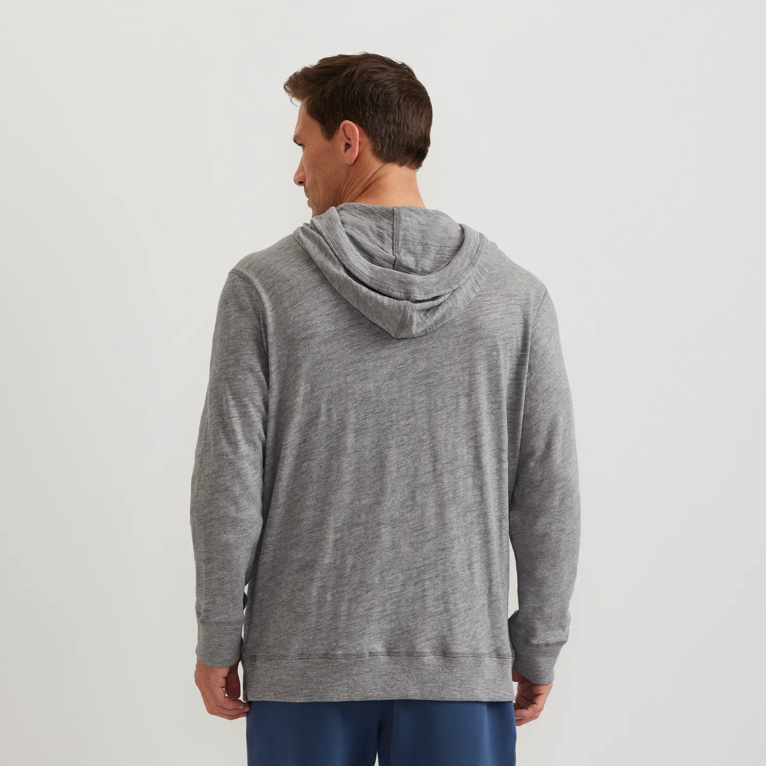 Eddie Bauer Slub hanorac barbati gri bumbac cu gluga
