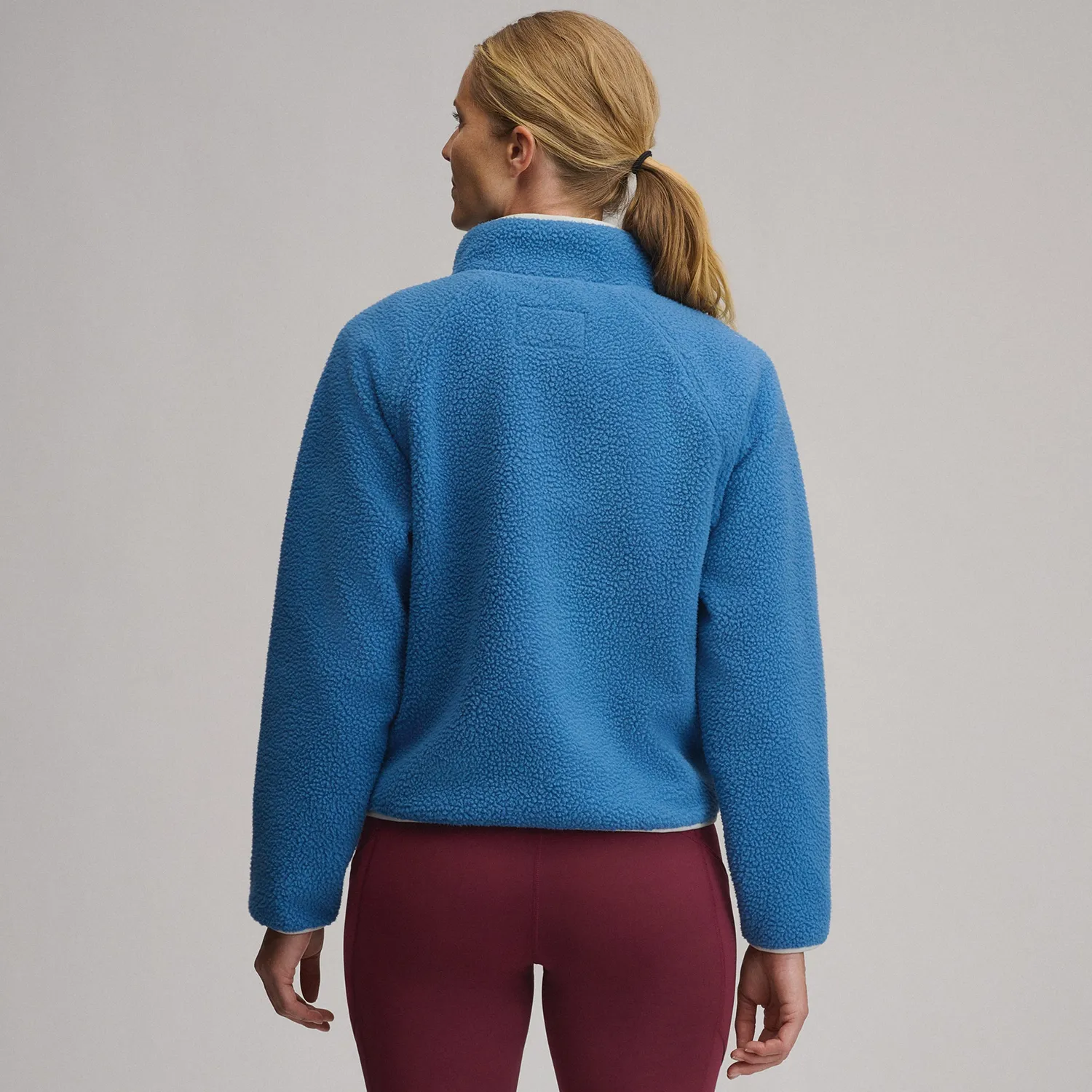 Eddie Bauer Plush Fleece Snap-Mock bluza roz calduroasa