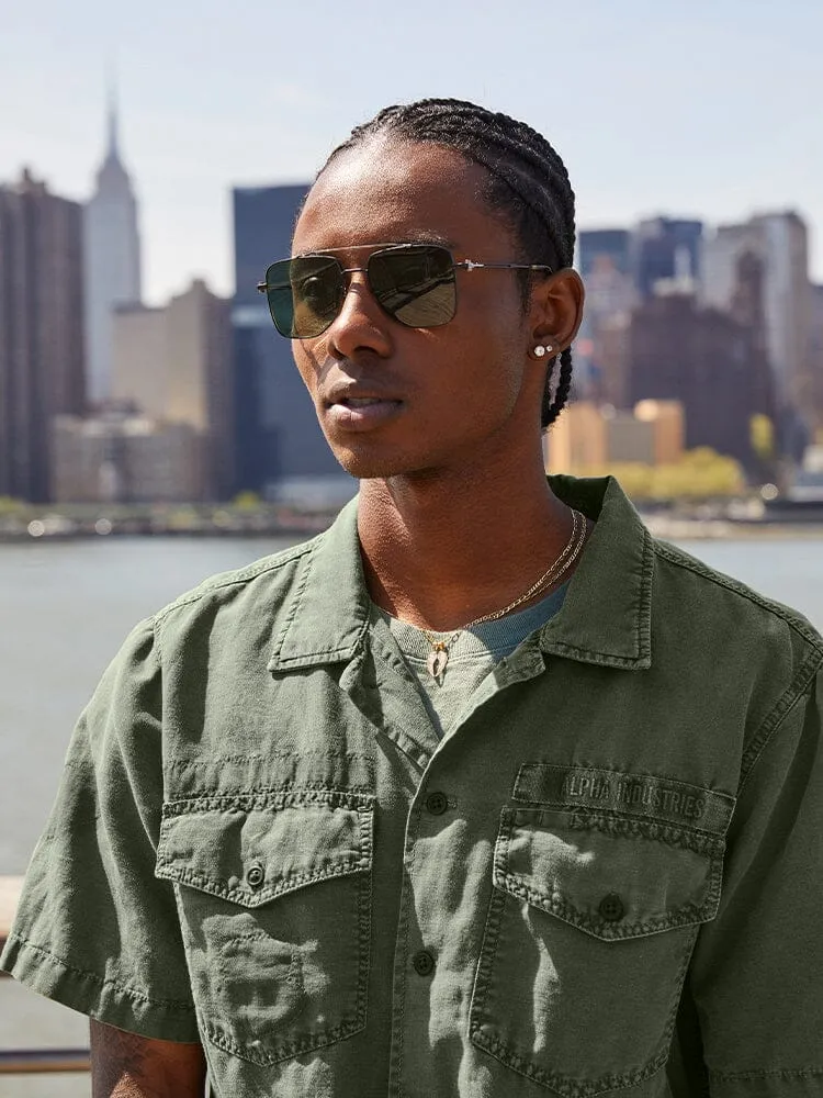 Alpha Industries Washed Fatigue camasa verde OG-107