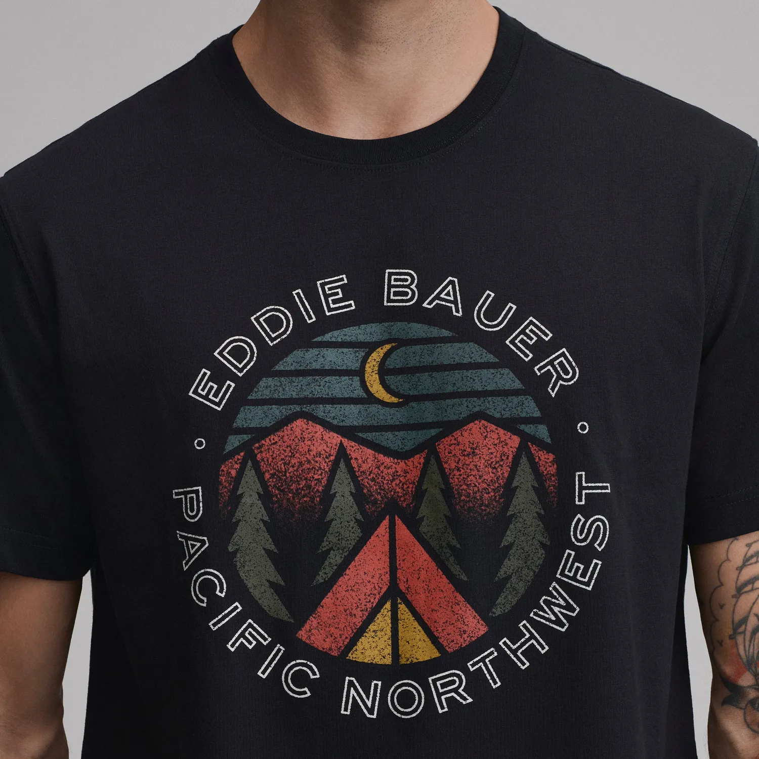 Eddie Bauer Pacific Northwest tricou negru bumbac Regular