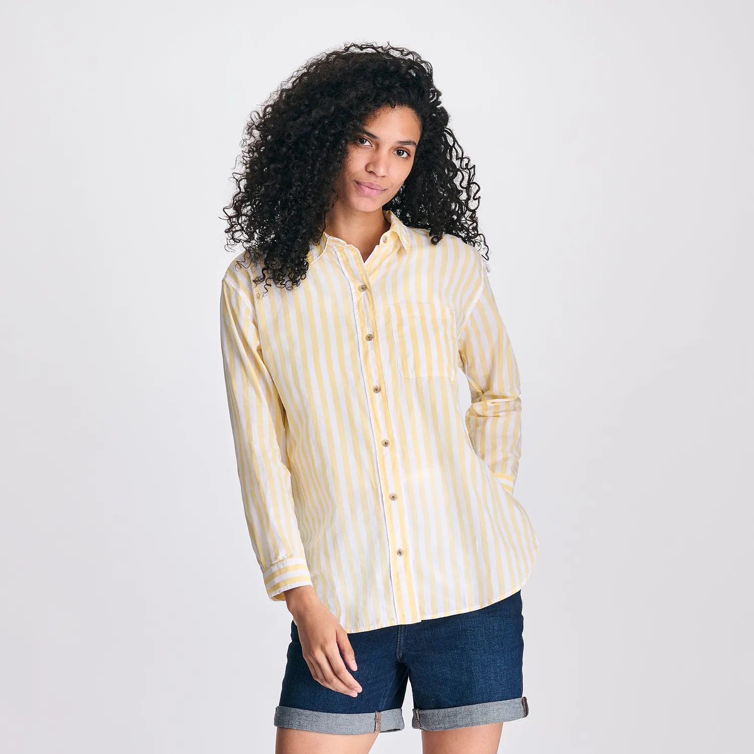 Eddie Bauer Poplin camasa dama albastru deschis relaxata
