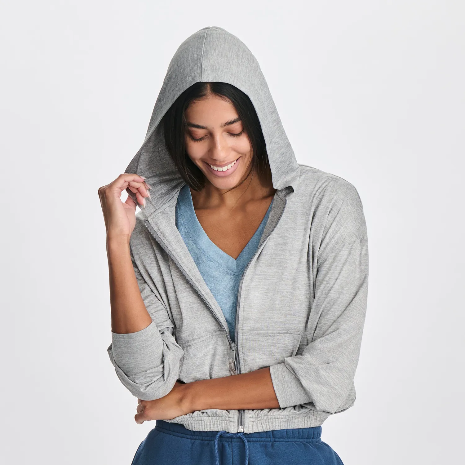 Eddie Bauer Sightseer hanorac dama cropped cu fermoar