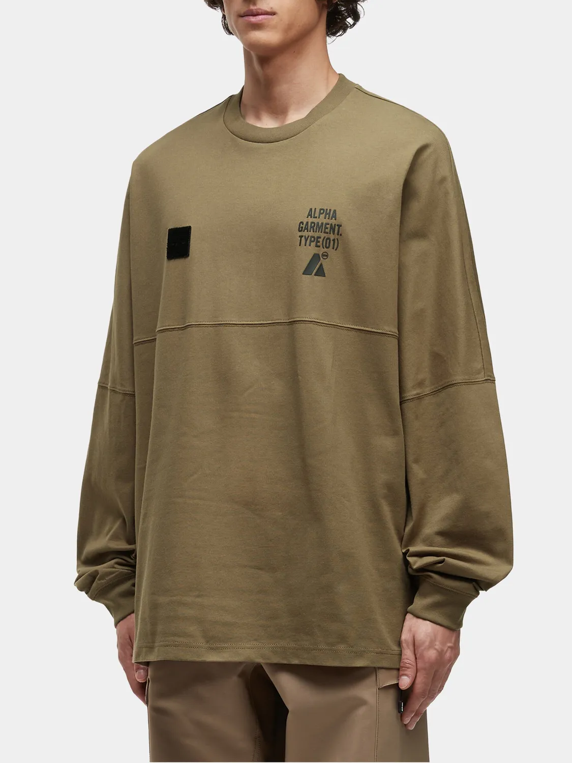 Alpha Industries UNFRM tricou gri mânecă lungă bumbac